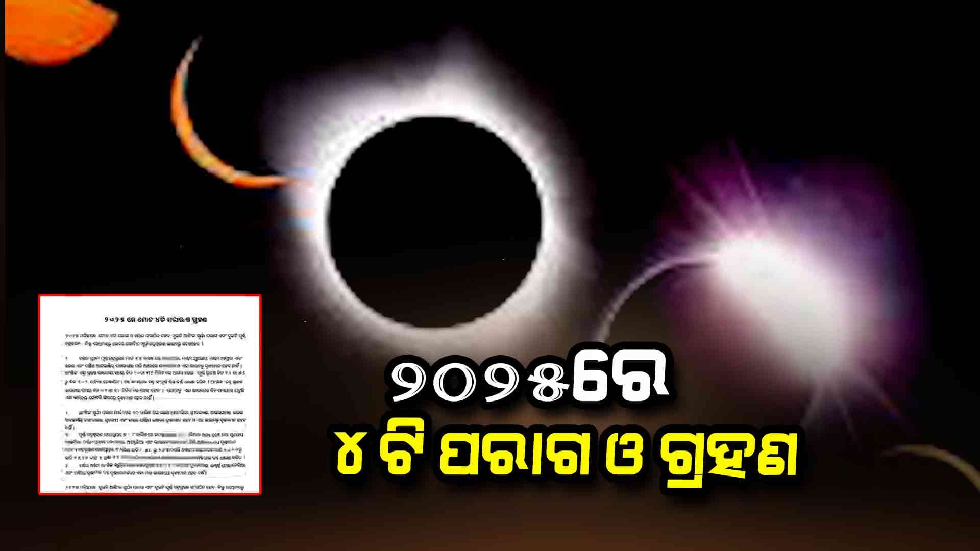 ୨୦୨୫ରେ ଦୁଇଟି ଆଶିଂକ ସୂର୍ଯ୍ୟପରାଗ ସହିତ ଦୁଇଟି ପୂର୍ଣ୍ଣ ଚନ୍ଦ୍ରଗ୍ରହଣ