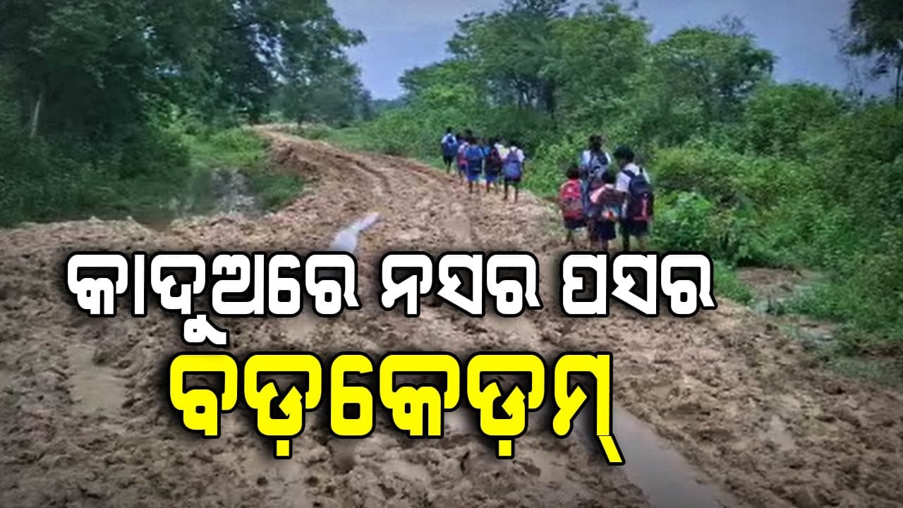 ଆଣ୍ଠୁଏ ଆଣ୍ଠୁଏ ପାଣି କାଦୁଅରେ ଭରି ରହିଛି ରାସ୍ତା