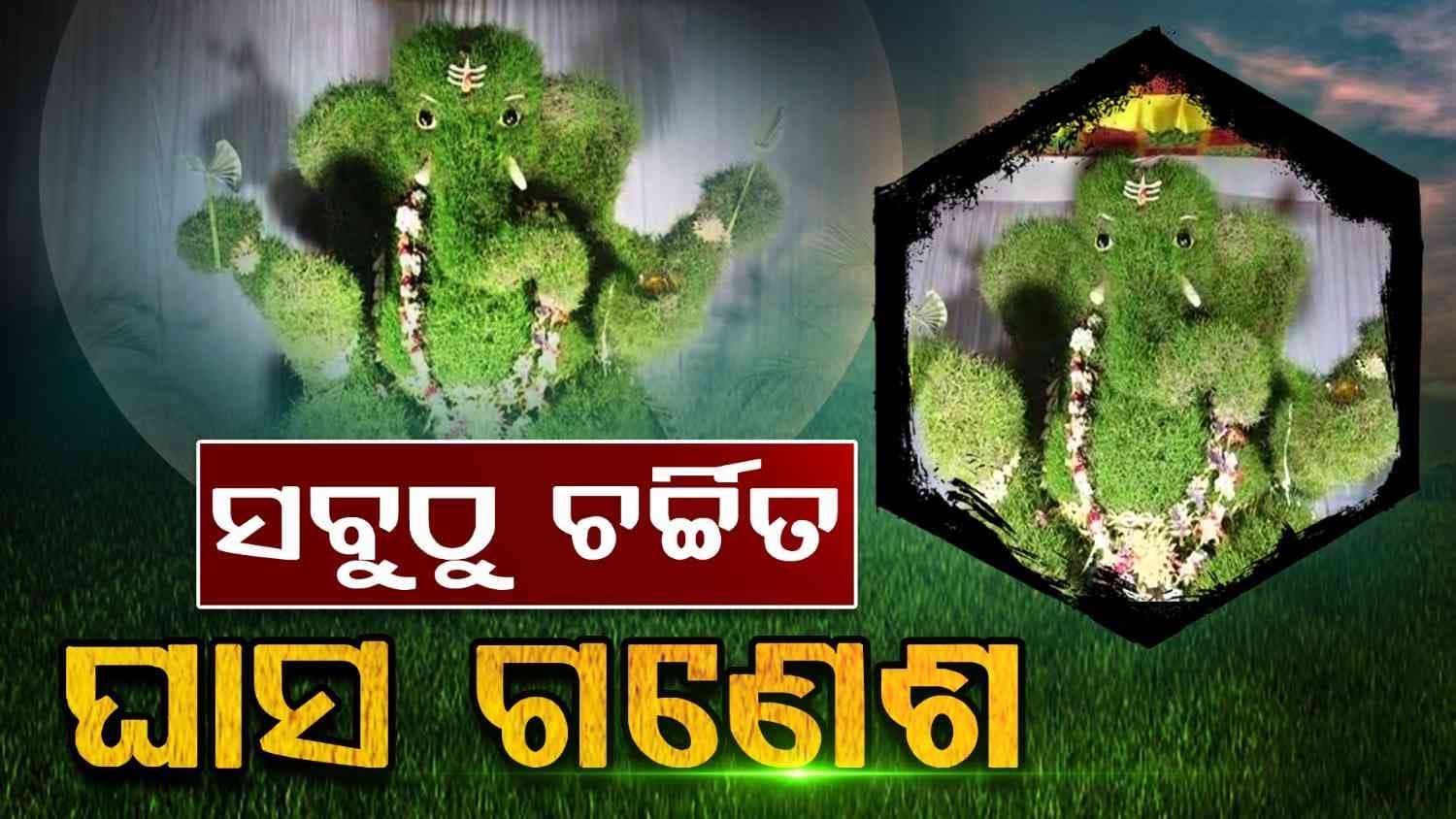 ଚର୍ଚ୍ଚା ସାଉଁଟୁଛି ଘାସ ଓ ମାଟିରେ ତିଆରି ଗଣେଶ ମୂର୍ତ୍ତି