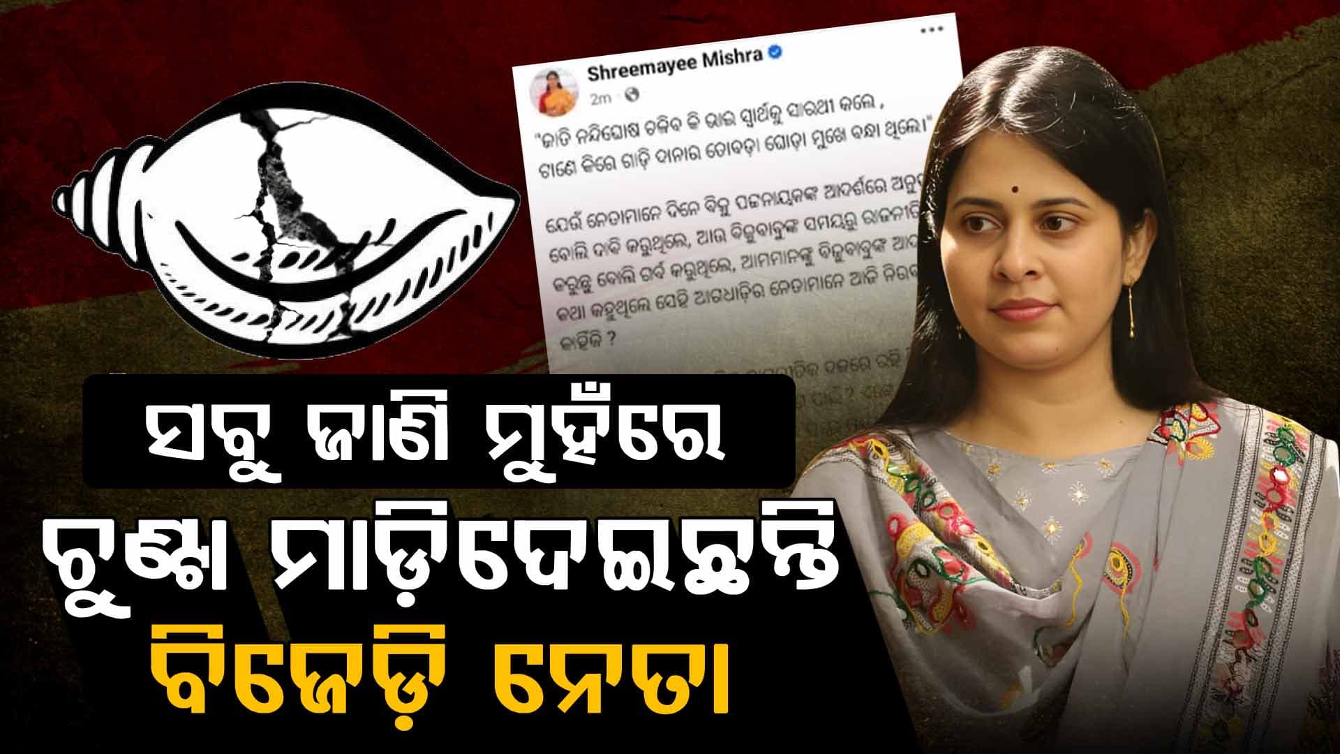  ପୁଣି ବିଜେଡିକୁ ଟାର୍ଗେଟ କଲେ ପୂର୍ବତନ ବିଜେଡି ନେତ୍ରୀ ଶ୍ରୀମୟୀ ମିଶ୍ର 