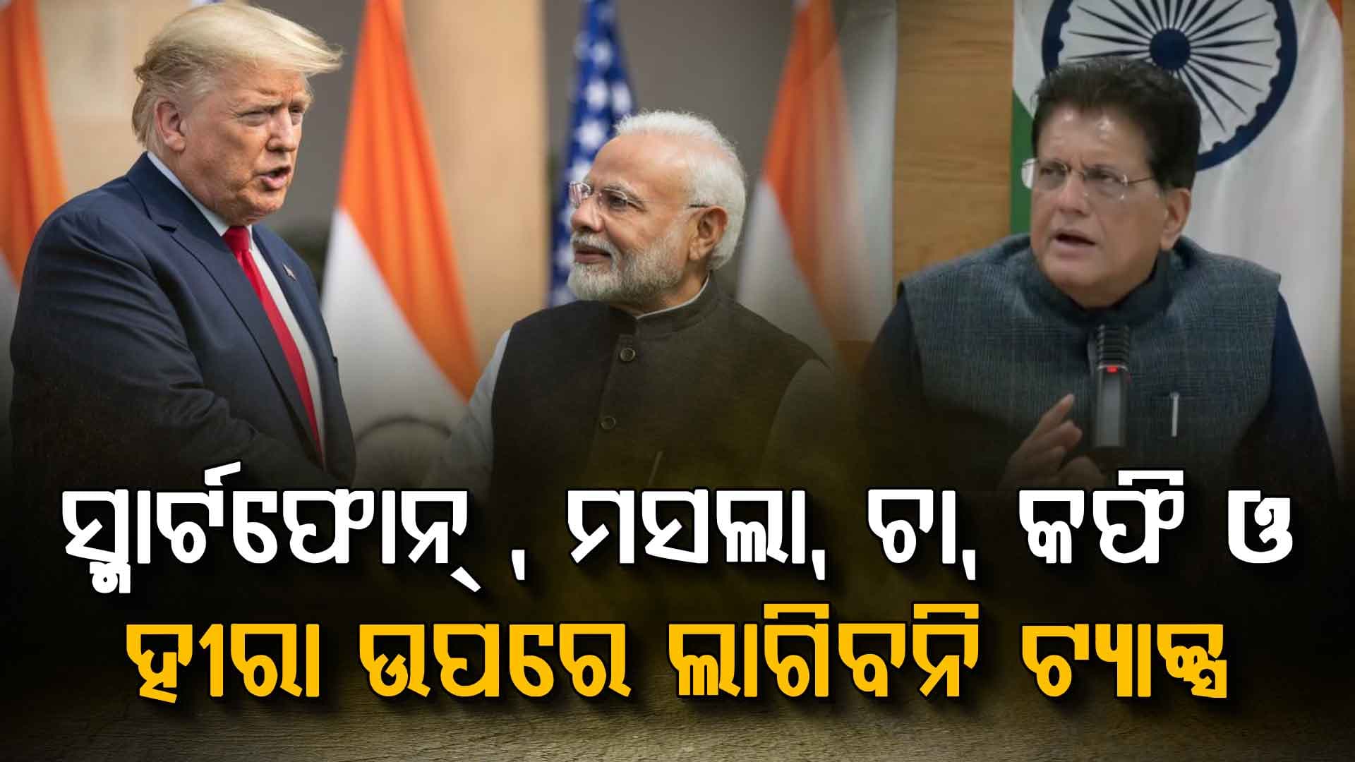 ଭାରତ-ଆମେରିକା ଟ୍ରେଡ୍ ଡିଲରୁ ଭାରତକୁ ବଡ ଫାଇଦା, ସ୍ମାର୍ଟଫୋନ୍‍ , ମସଲା, ଚା, କଫି ଏବଂ ହୀରା ଉପରେ ଶୂନ୍ୟ ଶୁଳ୍କ 