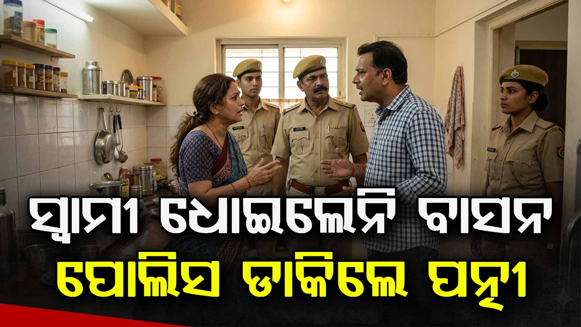 ବାସନ ନ ଧୋଇବାକୁ ନେଇ ବିବାଦ, ସିଧା ୧୧୨କୁ କଲ୍ ଲଗାଇଲେ ପତ୍ନୀ