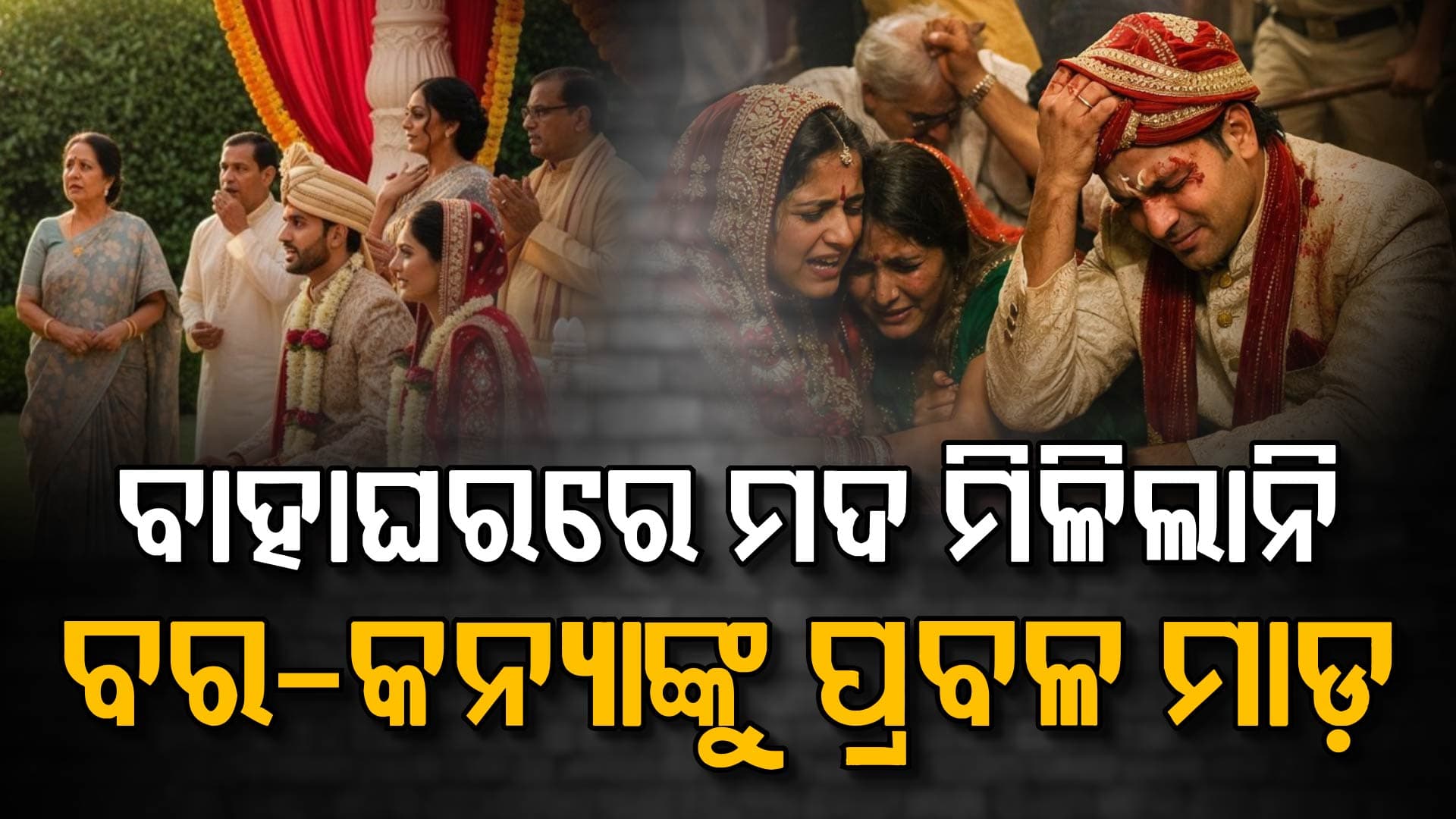 ବାହାଘରରେ ବର-କନ୍ୟାଙ୍କୁ ପିଟିଲେ ପଡ଼ୋଶୀ: କହିଲେ, ଆମ ମଦ କୁଆଡେ ଗଲା...