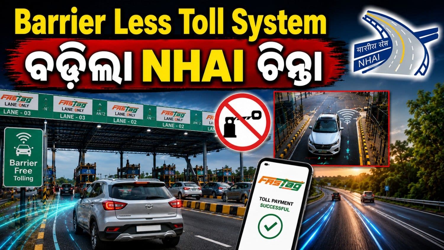  ଫେଲ୍ ମାରୁଛି ବାଧାହୀନ ଟୋଲ୍ ପ୍ଲାଜା ବ୍ୟବସ୍ଥା; ଟୋଲ୍ ଫାଙ୍କୁଛନ୍ତି ଚାଳକ 