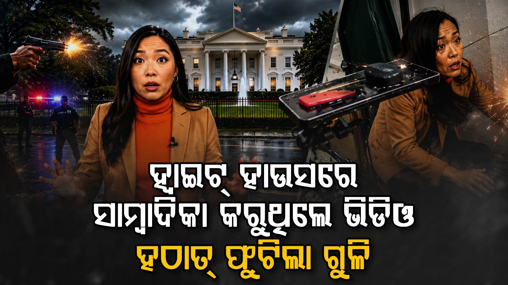 ସାମ୍ବାଦିକା ହ୍ୱାଇଟ୍ ହାଉସରେ ଭିଡିଓ ସୁଟିଂ କରୁଥିଲେ ହଠାତ୍ ଫୁଟିଲା ଗୁଳି, ସେ କାନ୍ଥ ତଳେ ଲୁଚି ରହିଥିଲେ ଦେଖନ୍ତୁ ପୁରା ଭିଡ଼ିଓ... 