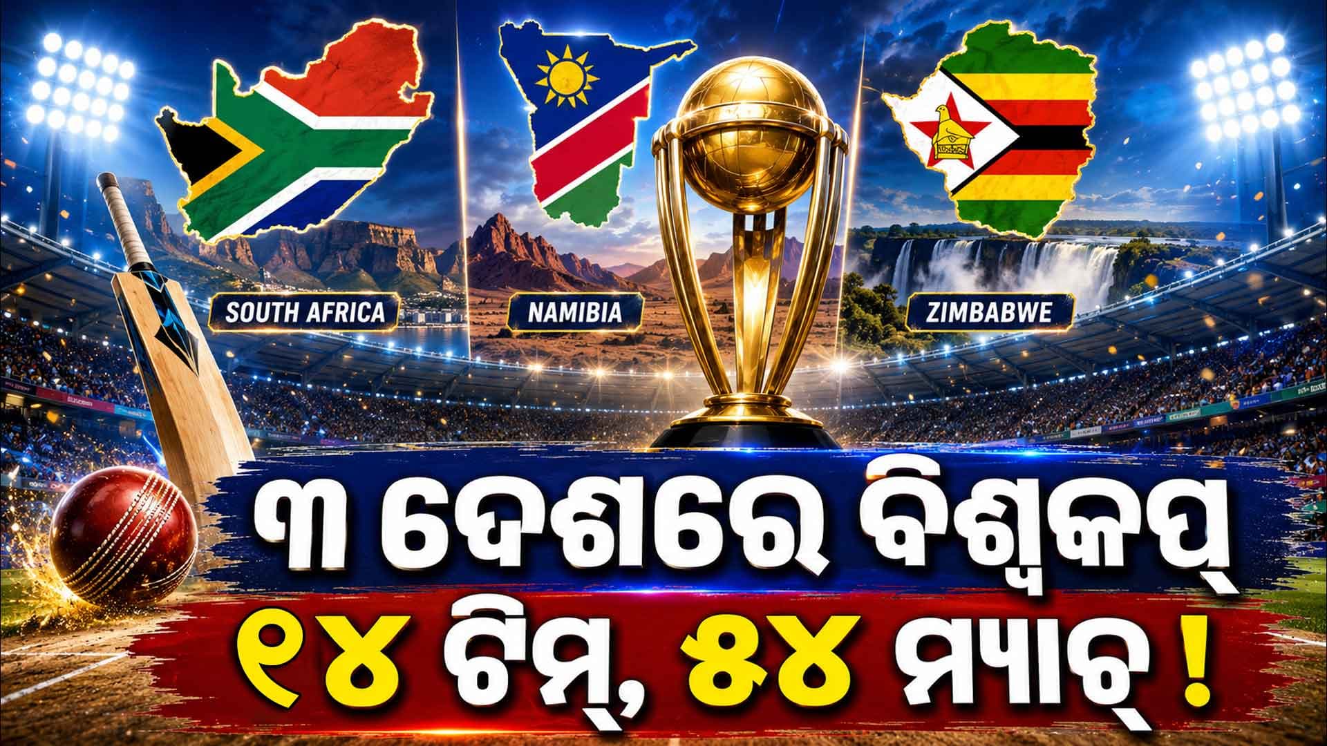 ୧୪ ଟିମ୍, ୫୪ ମ୍ୟାଚ୍ ଓ ୩ ଆୟୋଜକ ଦେଶ; ପ୍ରସ୍ତୁତ ହେଲା ବିଶ୍ୱକପ୍ ୨୦୨୭ର ପୂରା ରୂପରେଖ