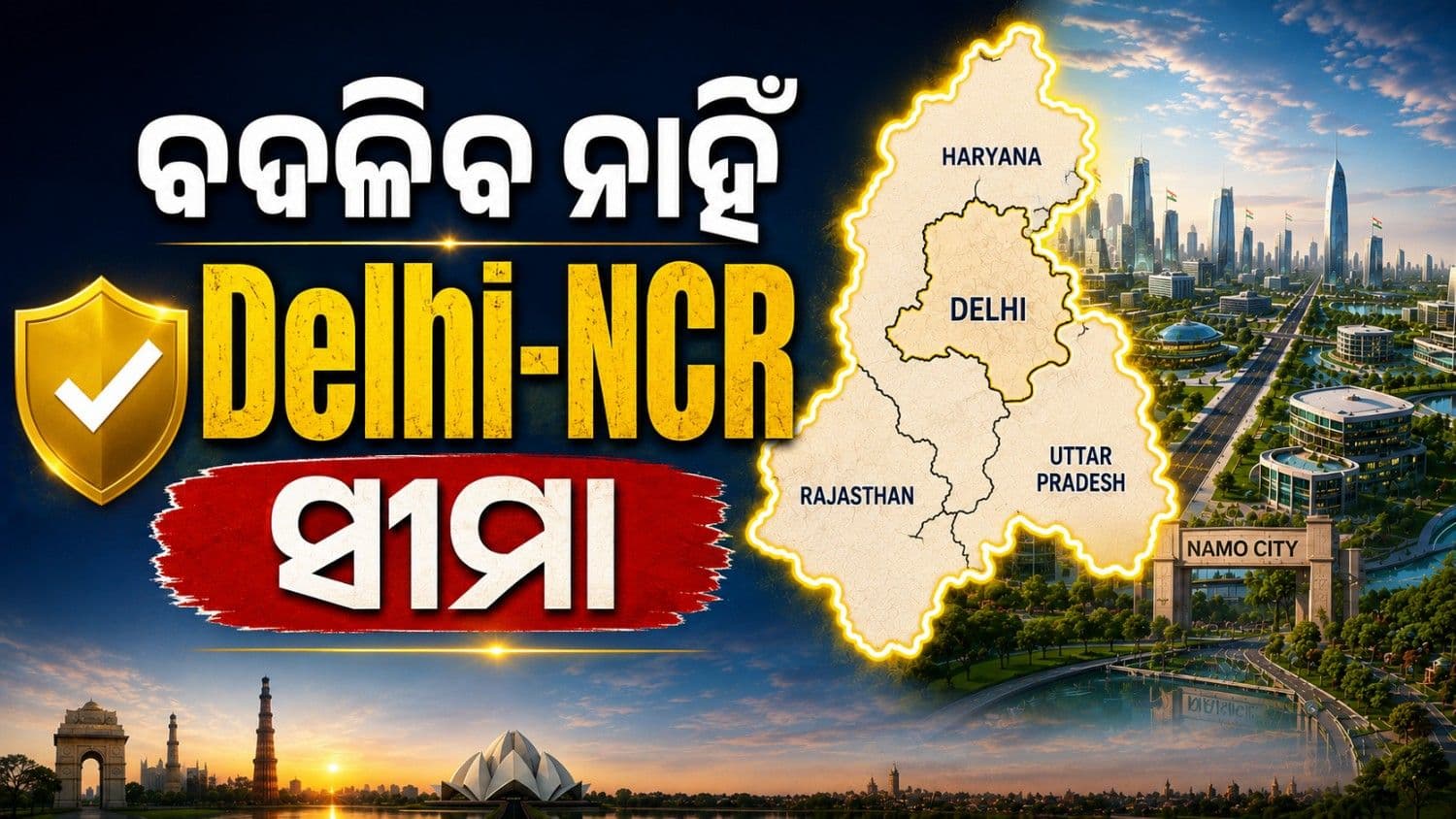 ହ୍ରାସ ପାଇବ ନାହିଁ ଦିଲ୍ଲୀ-ଏନସିଆର ସୀମା; ପ୍ରତିଷ୍ଠା ହେବ ୪ ନମୋ ସିଟି