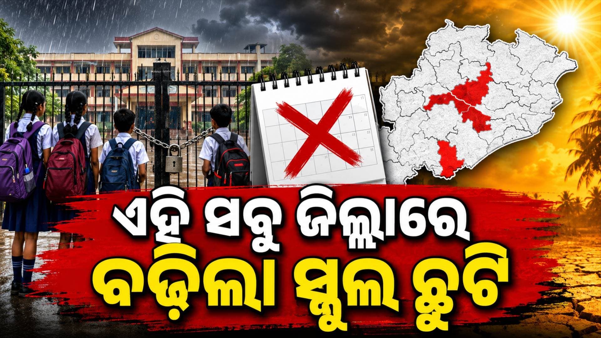 ଖରା ପାଇଁ ଖୋଲିବନି ସ୍କୁଲ୍: ଏହି ସବୁ ଜିଲ୍ଲାରେ ବଢ଼ିଲା ସ୍କୁଲ ଛୁଟି 