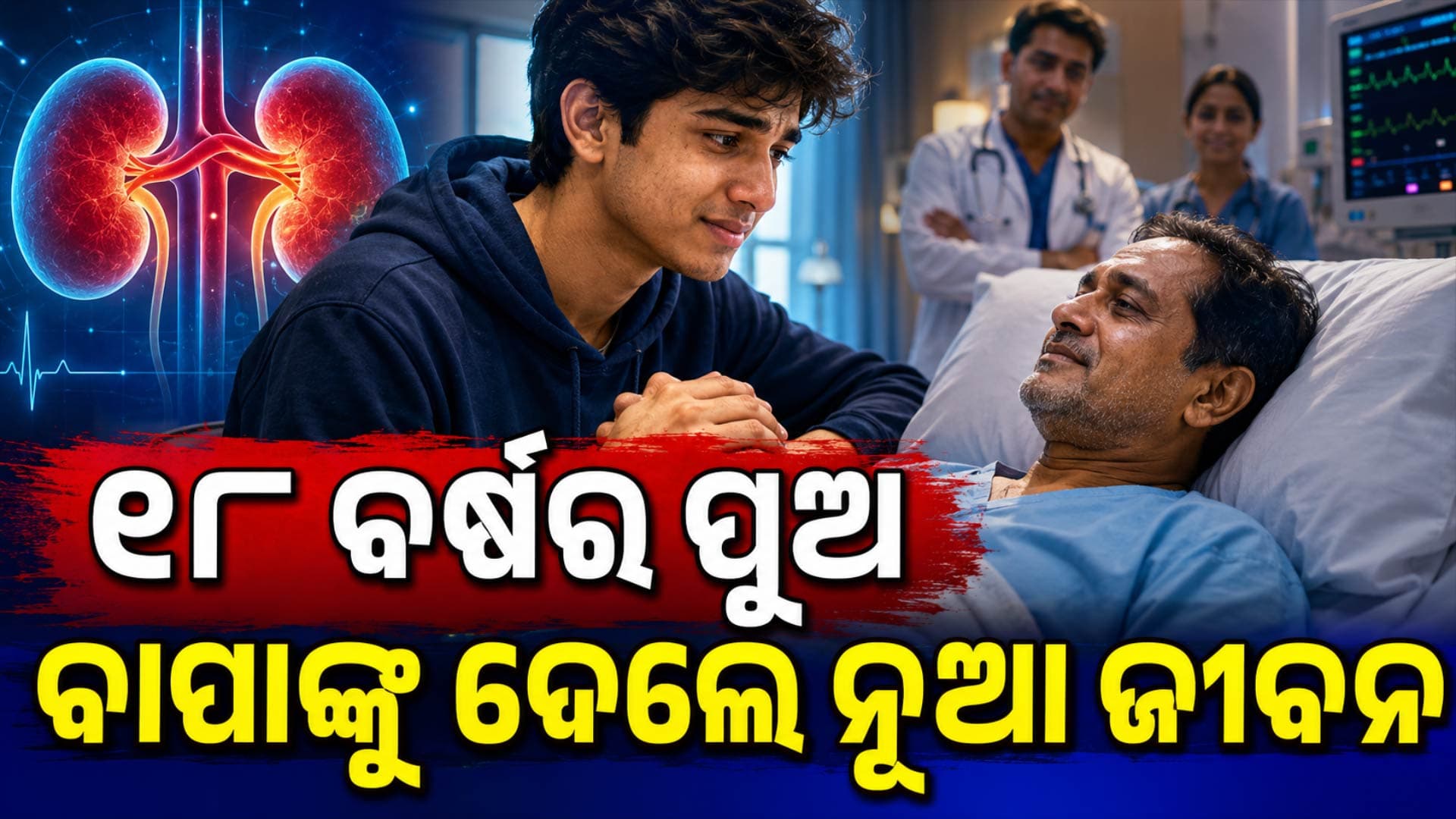 ବାପାଙ୍କ ଜୀବନ ବଞ୍ଚାଇଲେ ପୁଅ: ରକ୍ତ ଗ୍ରୁପ୍ ମେଳ ନଥିଲା ତଥାପି ବଞ୍ଚିଲା ବାପାଙ୍କ ଜୀବନ 