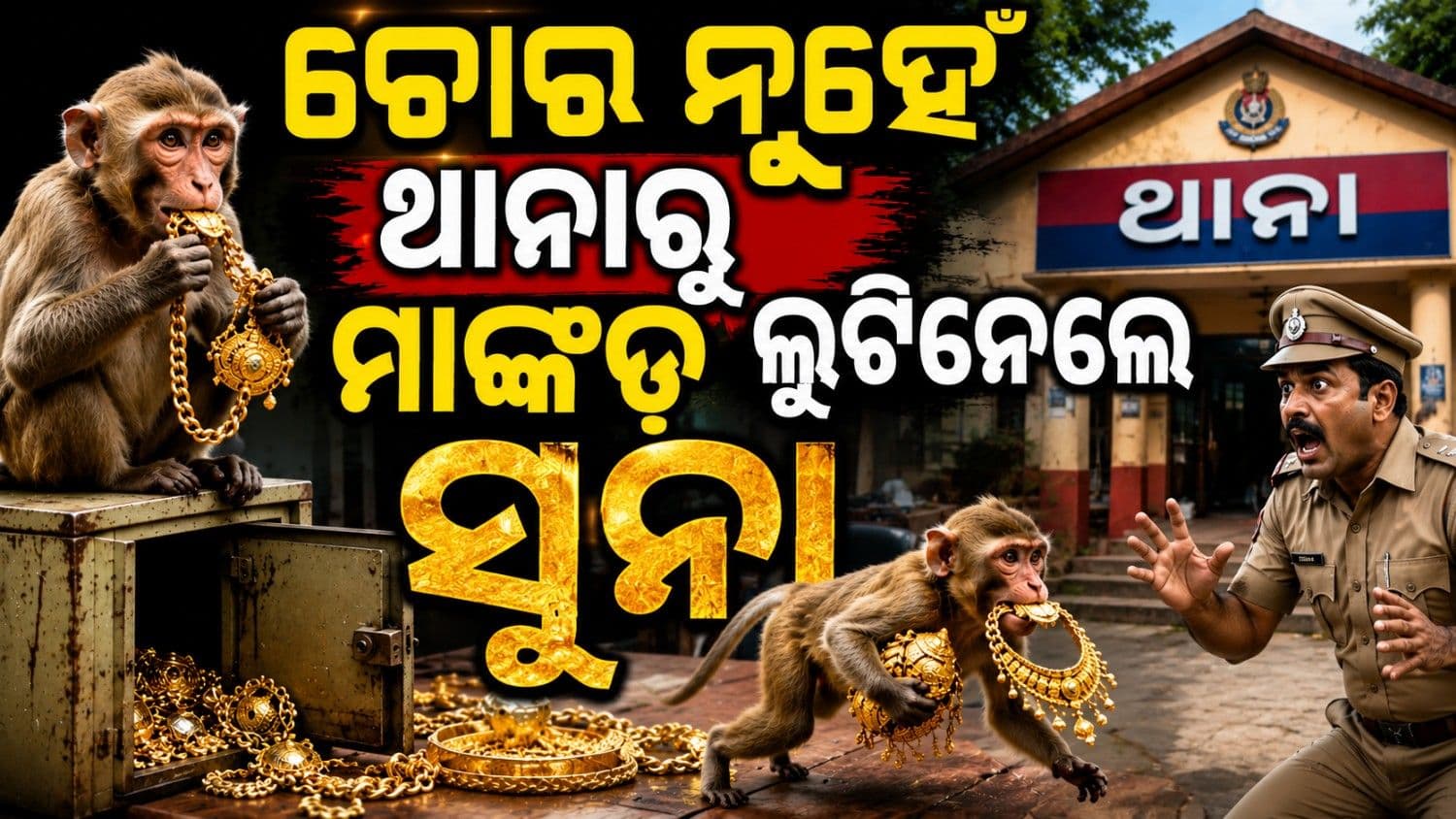 ଥାନାରୁ ମାଙ୍କଡ଼ ଚୋରାଇନେଲେ ଲକ୍ଷ ଲକ୍ଷ ଟଙ୍କାର ସୁନା; ଆଉ ତାପରେ... 