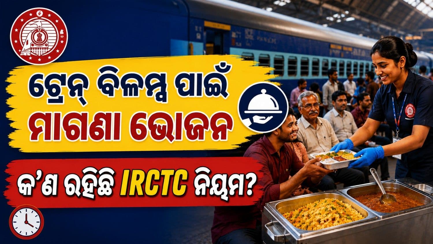 ଟ୍ରେନ୍ ବିଳମ୍ବ ହେଲେ ଯାତ୍ରୀଙ୍କୁ ମିଳିବ ମାଗଣା ଭୋଜନ; ଜାଣନ୍ତୁ ଏନେଇ କ'ଣ କହୁଛି ରେଳବାଇ ନିୟମ