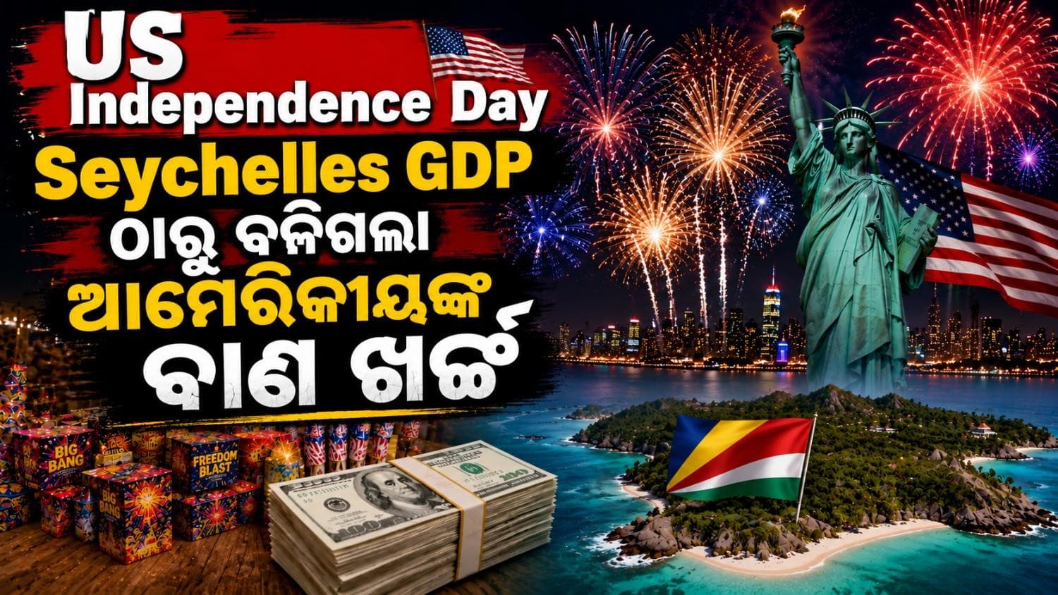 ସ୍ୱାଧିନତା ଦିବସରେ ଭାଙ୍ଗିଲା ରେକର୍ଡ଼; ସେଚେଲ୍ସ GDP ଠାରୁ ବଳିଗଲା ବାଣ ଫୁଟା ଖର୍ଚ୍ଚ 