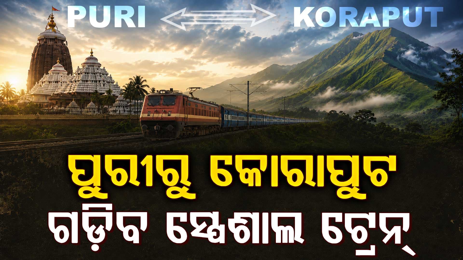 ଆଜି ପୁରୀ–କୋରାପୁଟ ଏକ୍ସପ୍ରେସ ଓ ବ୍ରହ୍ମପୁର–ଉଧନା ଅମୃତ ଭାରତ ଏକ୍ସପ୍ରେସର ଶୁଭାରମ୍ଭ