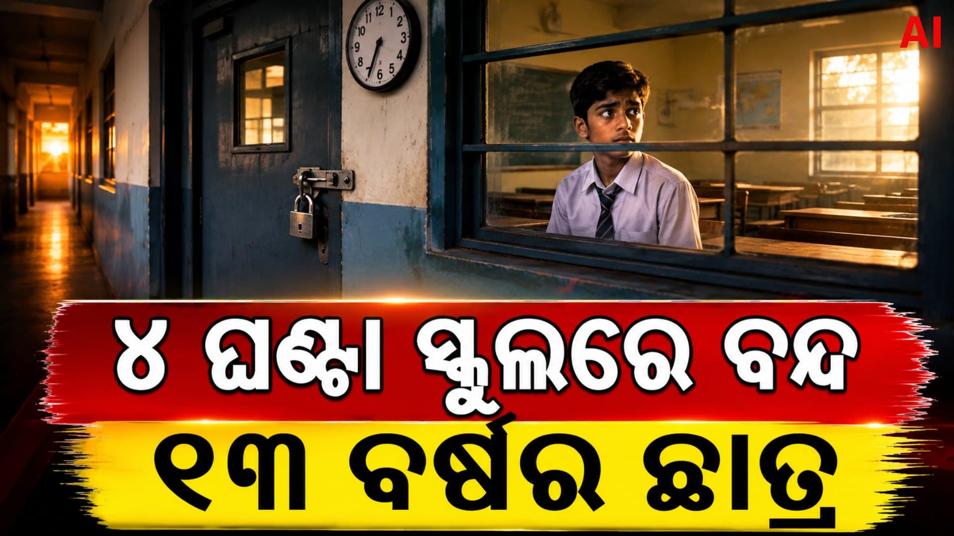 ଶ୍ରେଣୀଗୃହରେ ଶୋଇଥିଲା ଛାତ୍ର, ତାଲା ପକାଇ ଚାଲିଗଲେ ଶିକ୍ଷକ