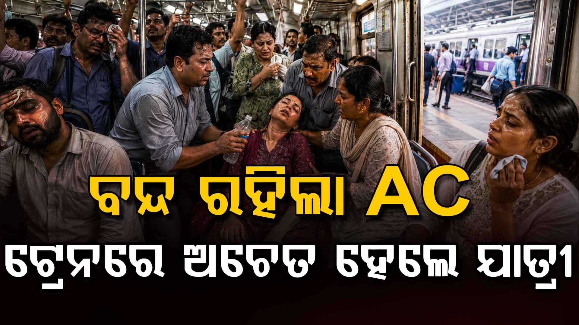  ହଠାତ୍ ଲୋକାଲ ଟ୍ରେନର ଏସି କାମ କରିବା ବନ୍ଦ କରିଦେଲା... ଶ୍ୱାସରୁଦ୍ଧ ହୋଇ ଅନେକ ମହିଳା ଯାତ୍ରୀ ଅଚେତ 