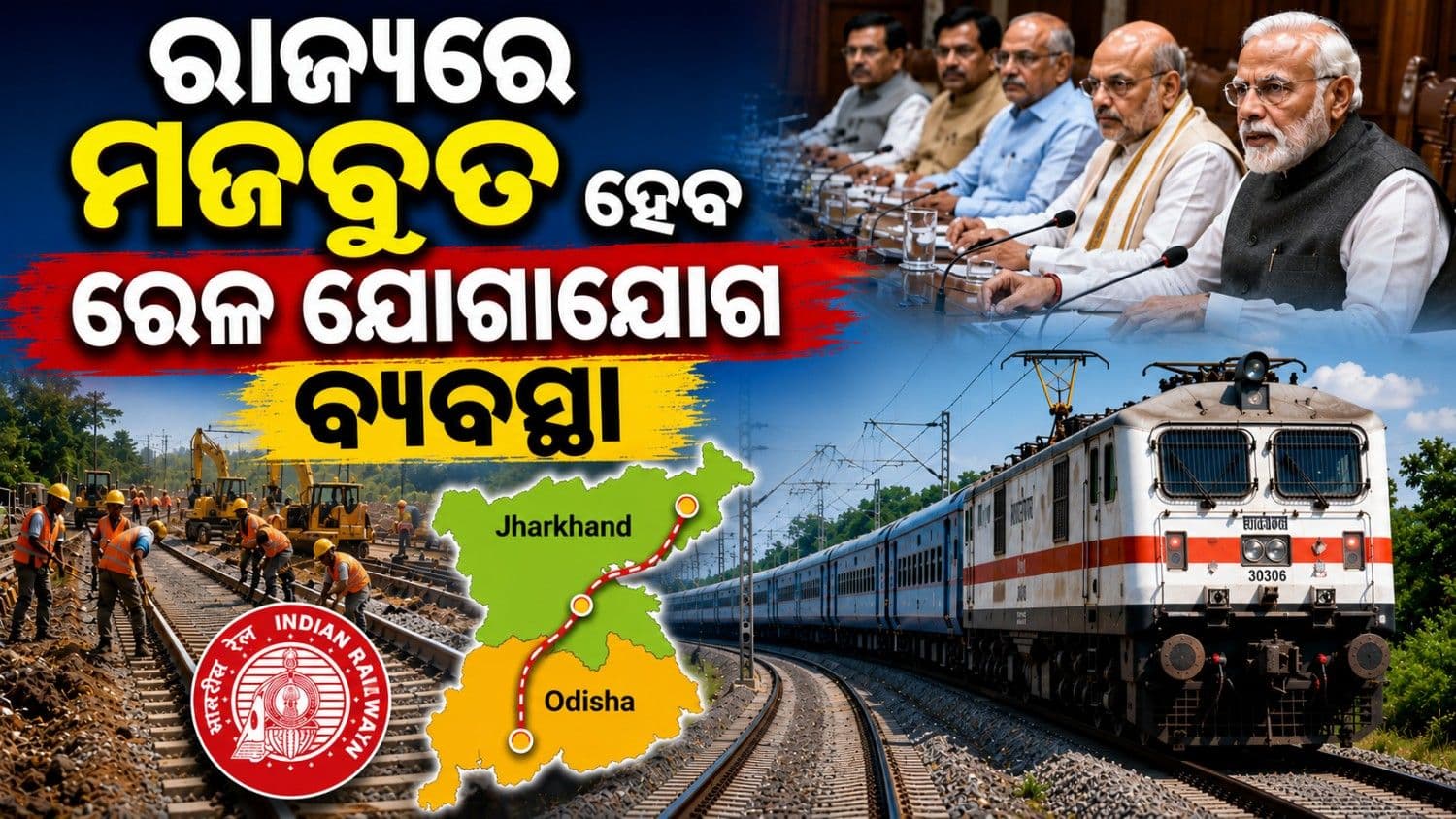 ଓଡ଼ିଶା-ଝାଡଖଣ୍ଡ ର ୨ ରେଳଲାଇନ ପ୍ରଶସ୍ତିକରଣ ପ୍ରକଳ୍ପକୁ ମିଳିଲା କେନ୍ଦ୍ର କ୍ୟାବିନେଟ୍ ମଞ୍ଜୁରୀ