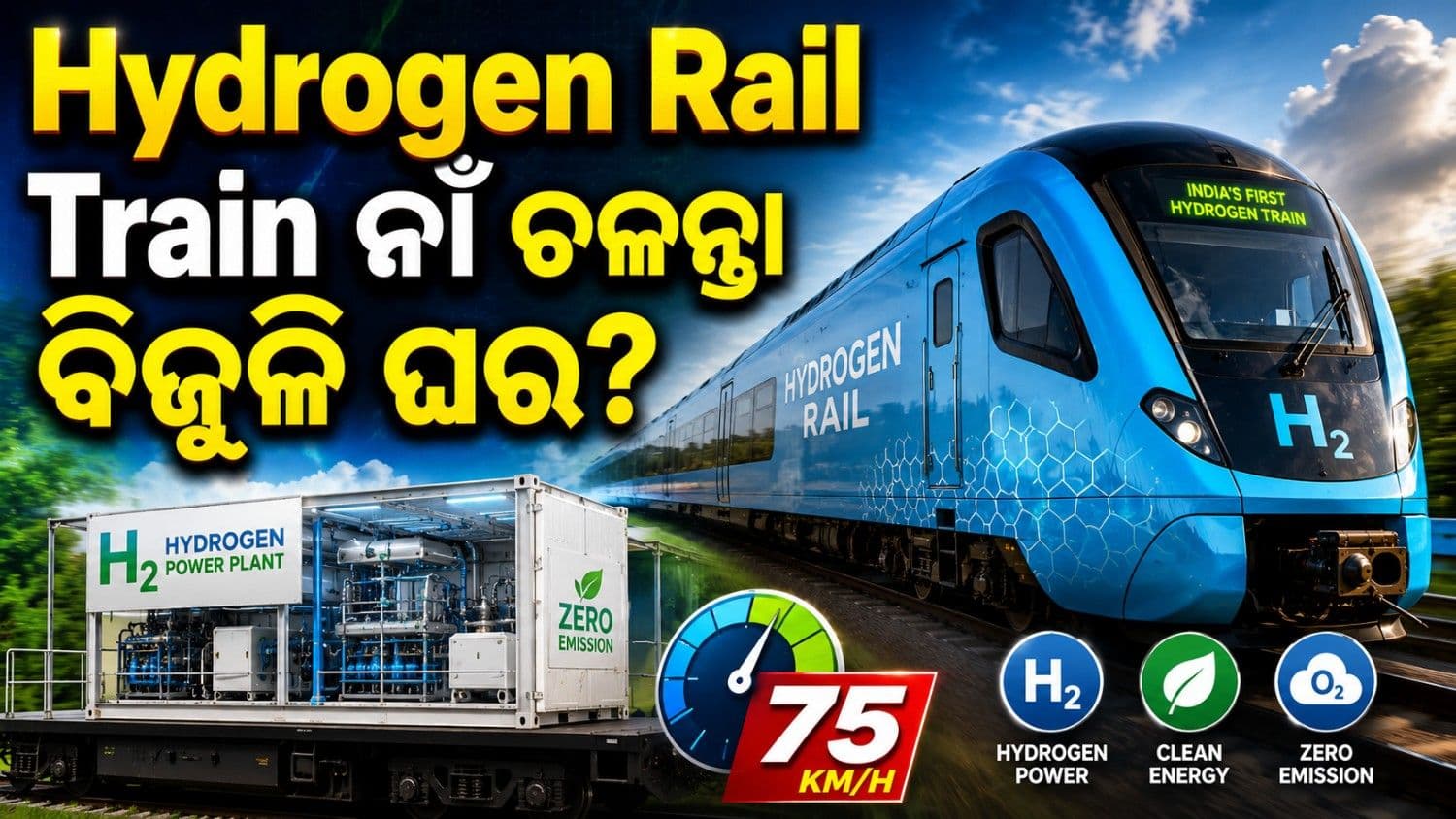 ଚଳନ୍ତା ପାୱାର ଷ୍ଟେସନ୍, ଘଣ୍ଟା ପ୍ରତି ୭୫ କିମି ବେଗ, ସାମ୍ନାକୁ ଆସିଲା ଦେଶର ପ୍ରଥମ ହାଇଡ୍ରୋଜେନ୍ ଟ୍ରେନ୍ ଫଟୋ 