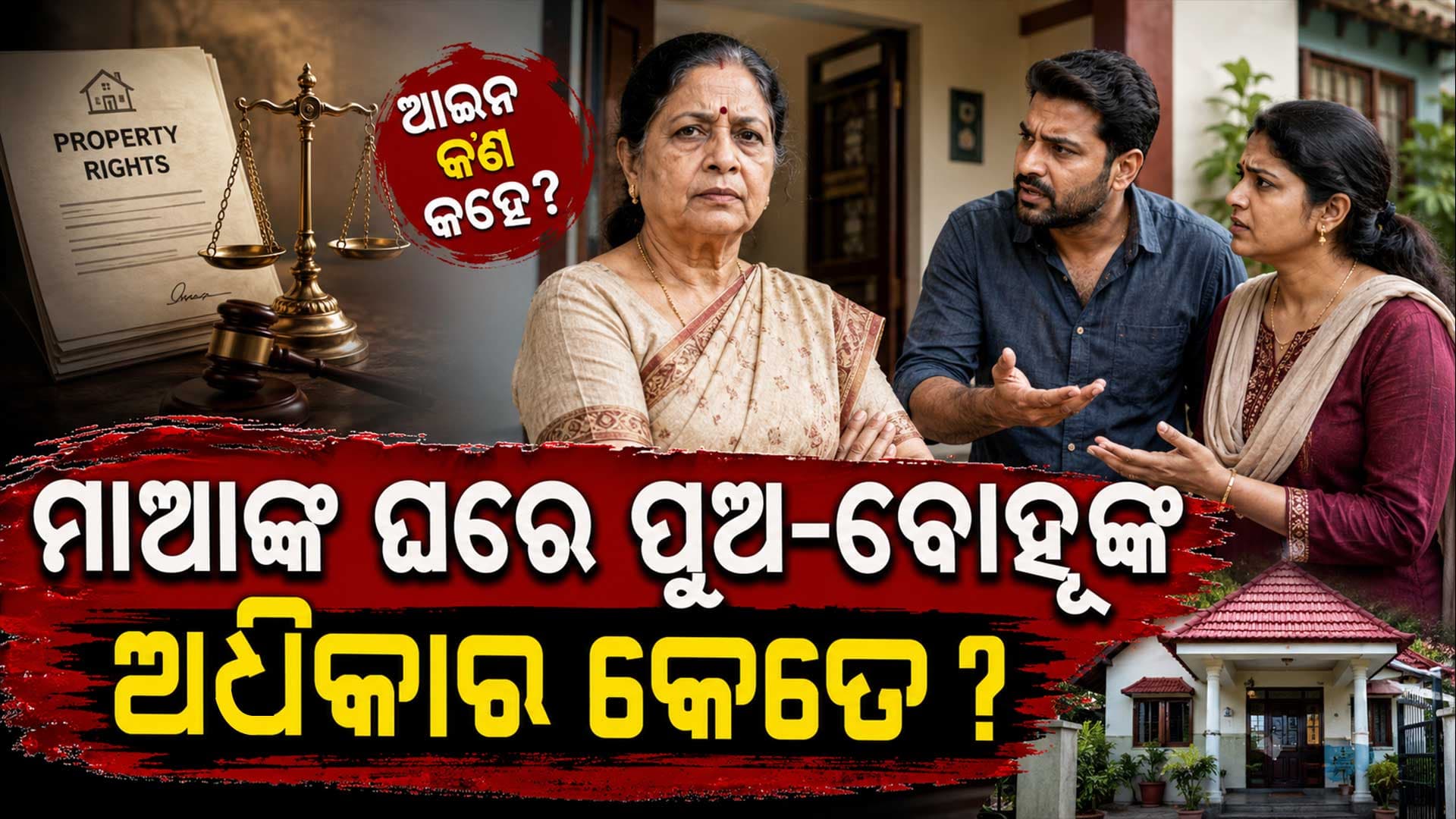 ପୁଅ-ବୋହୂଙ୍କୁ ଘରୁ ବାହାର କରିବା ନେଇ ଆଇନ କ’ଣ କହେ ?