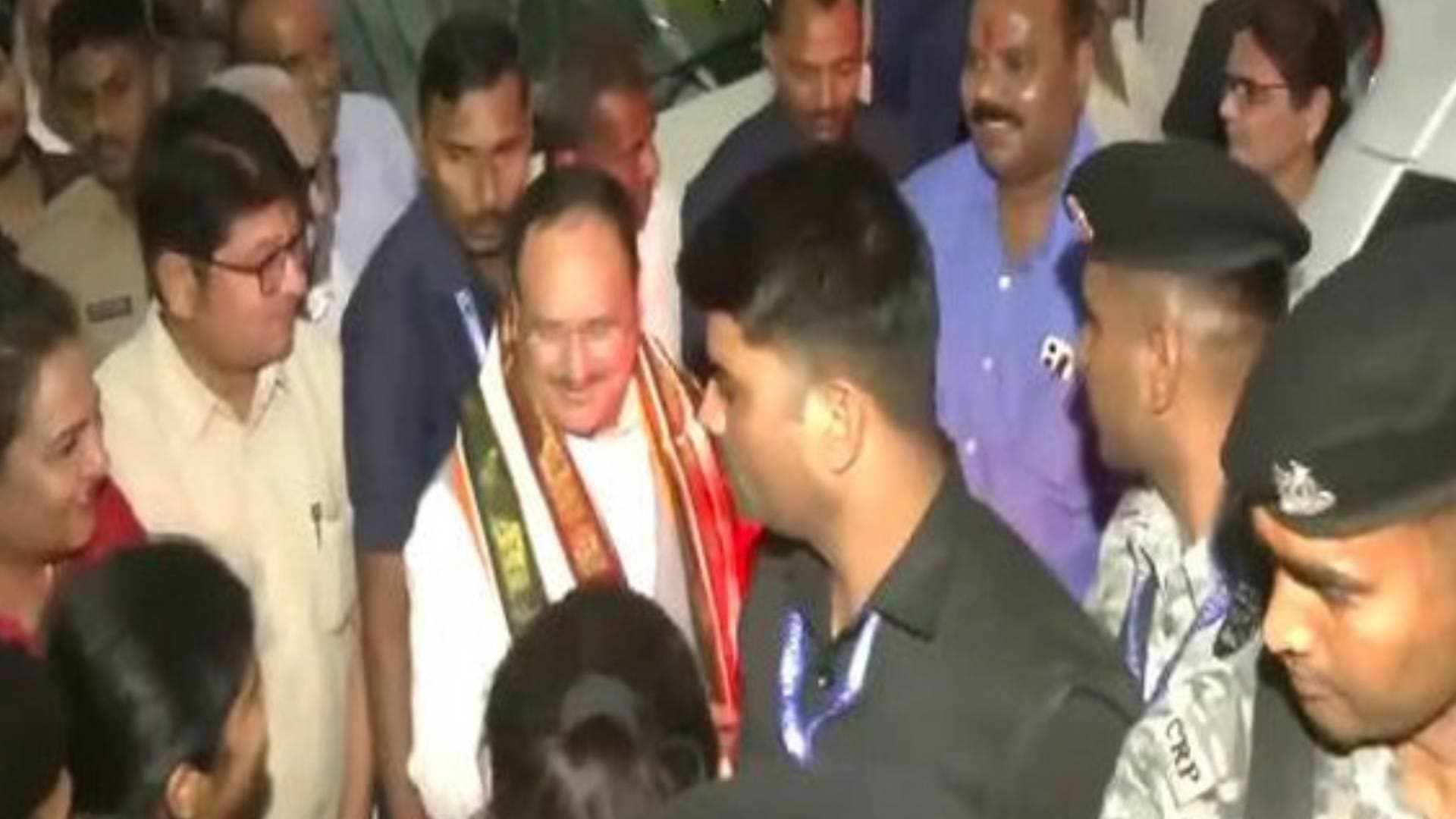 Nadda Arrives At Nagpur To Attend RSS Annual Event