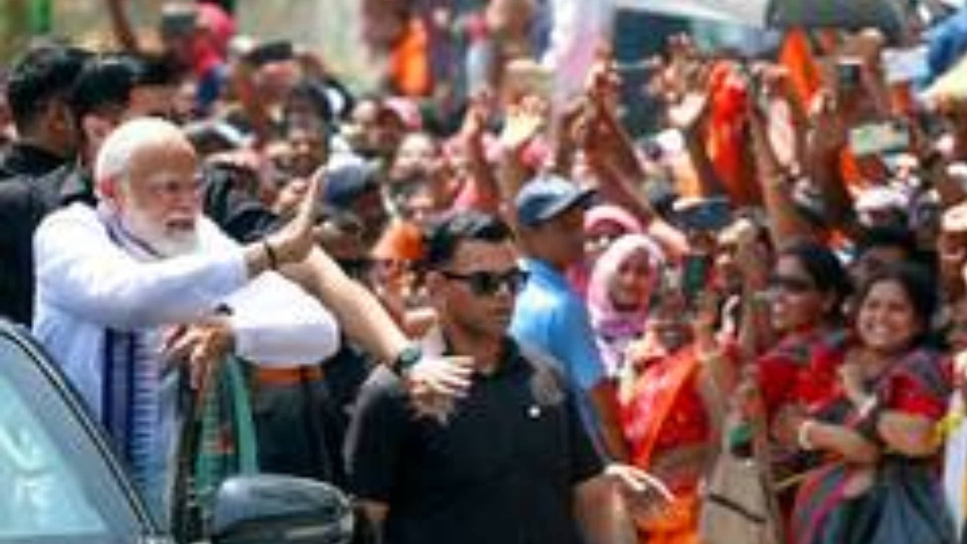 "...Flavour of mood on ground": PM Modi waves at crowd in Bengal's Bolpur