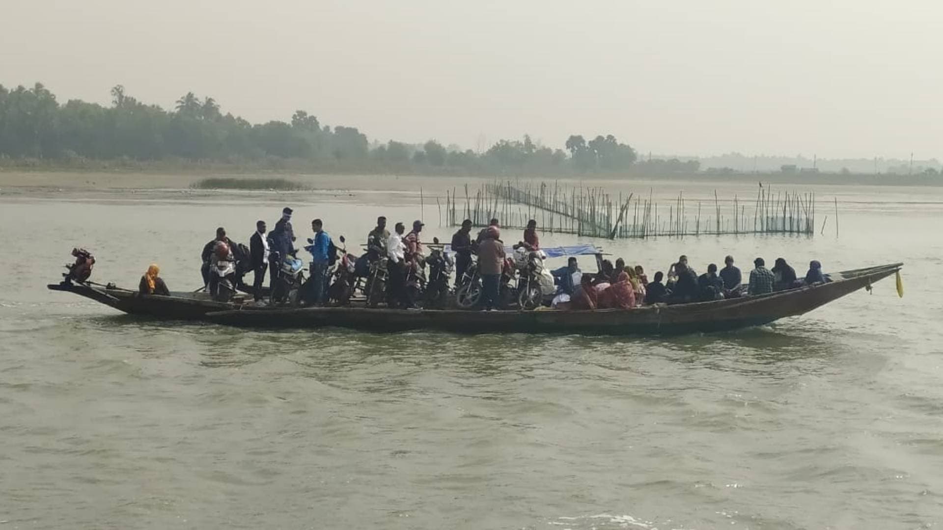 Boat Carrying 15 Passengers And 10 Motor Bikes Stuck Mid Chilika 