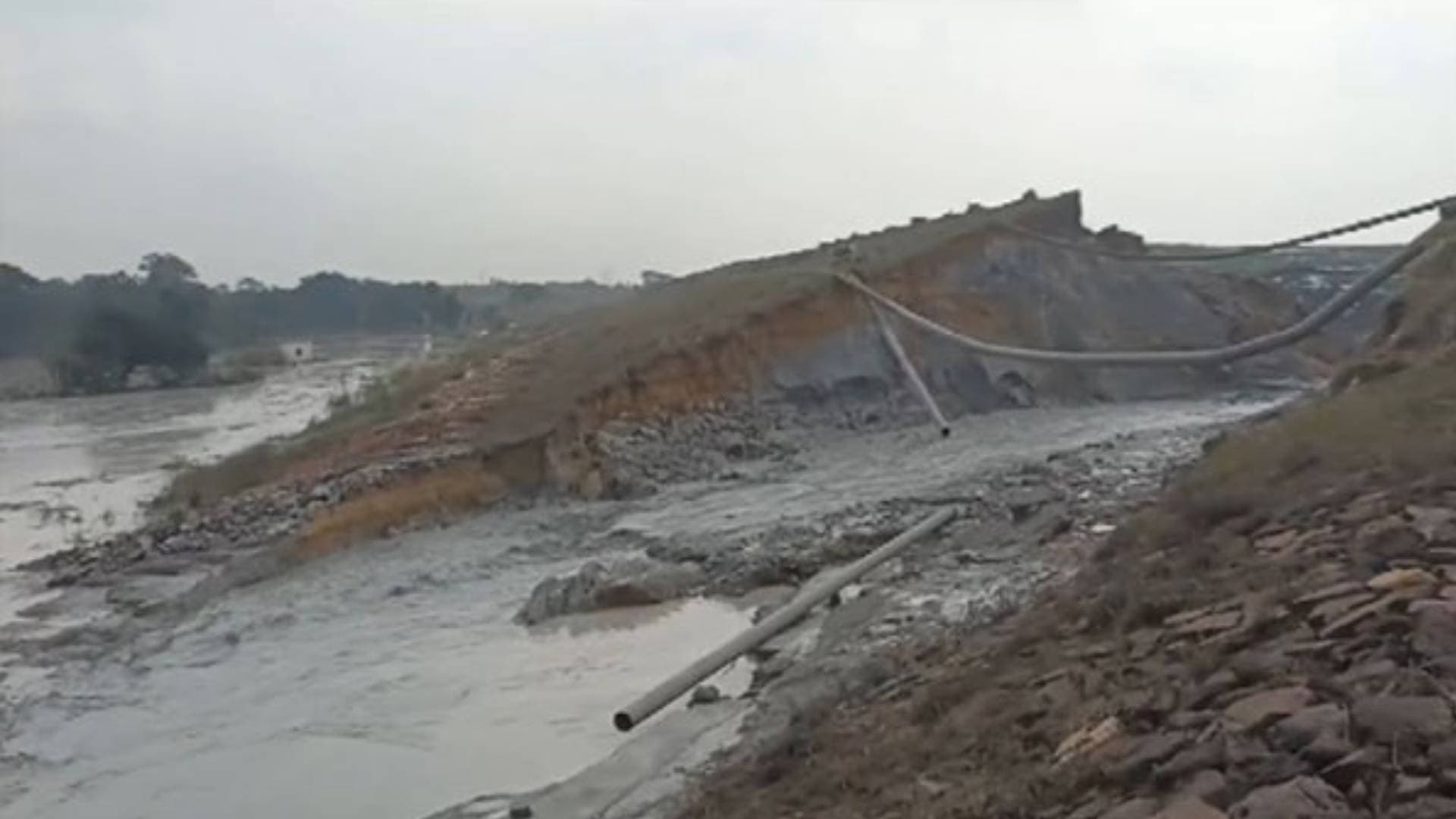 Breach In Ash Pond At Thermal Plant Floods Crop Fields In Odisha's Jharsuguda