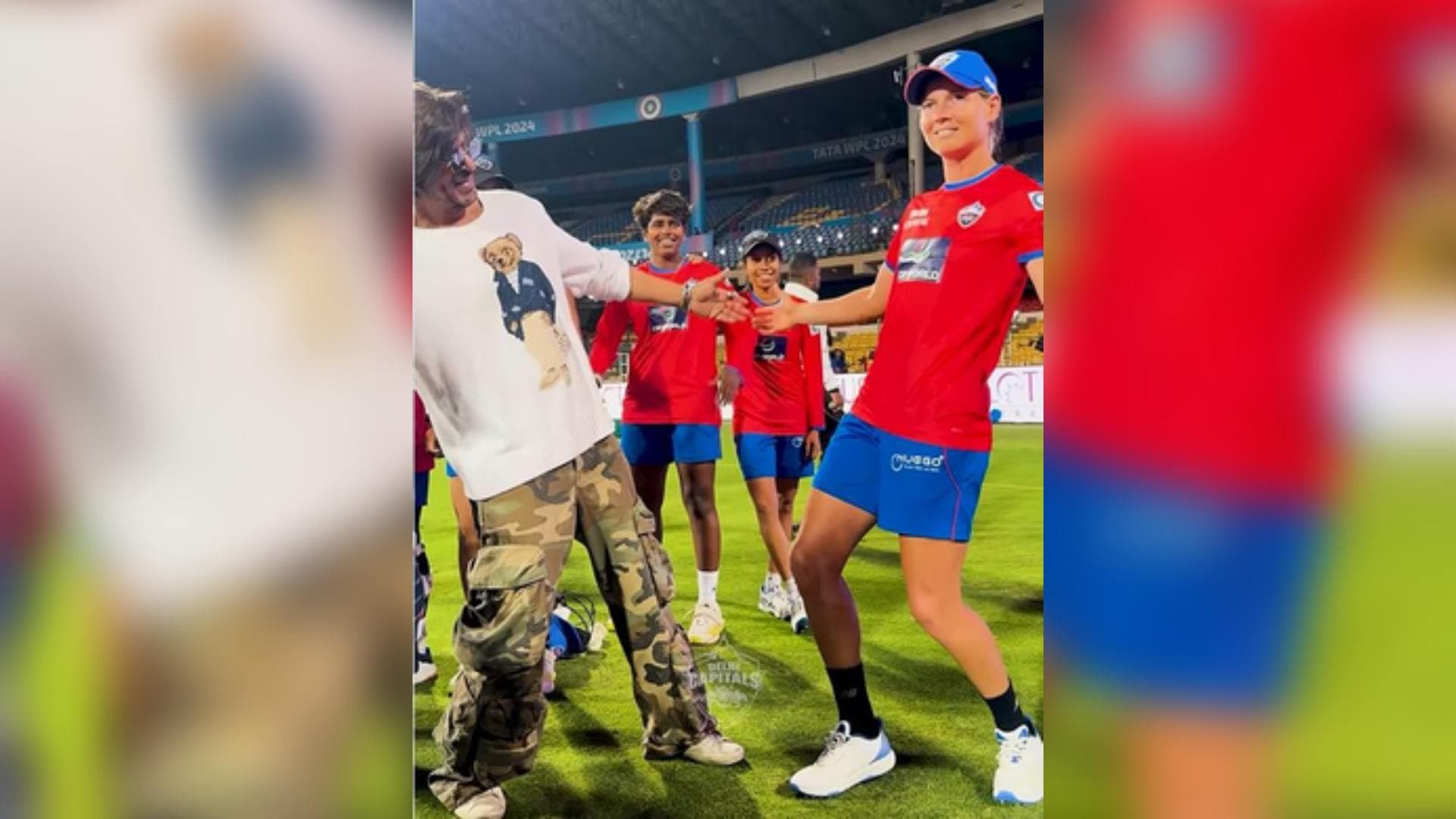 SRK Strikes Iconic Pose With Australian Cricketer Meg Lanning At WPL Opener