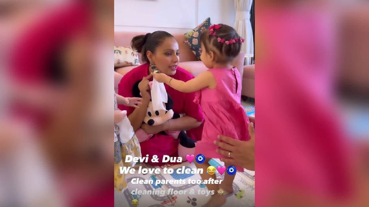 Bipasha Basu mentions how daughter Devi loves to clean ‘toys, floors and parents’