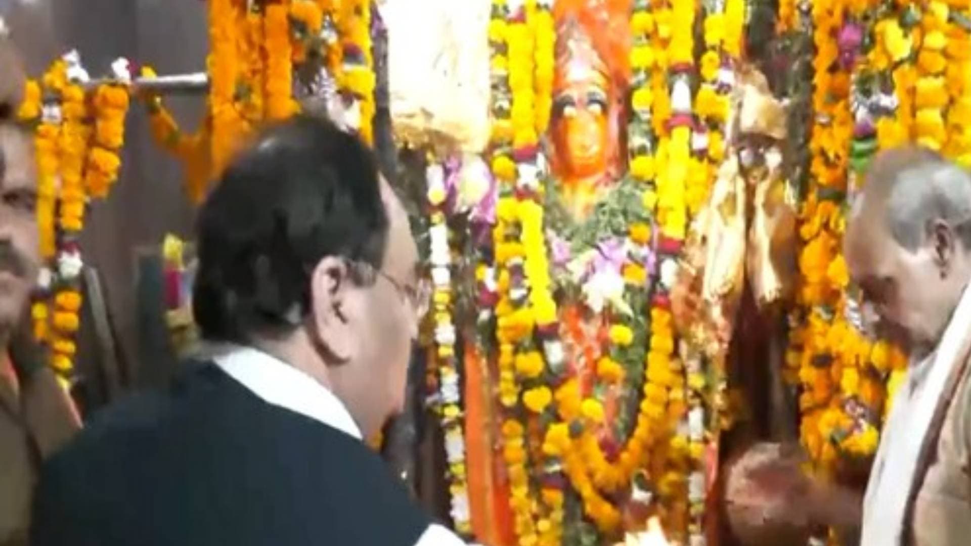 Madhya Pradesh: BJP President JP Nadda Offers Prayers At Chirahula Temple In Rewa