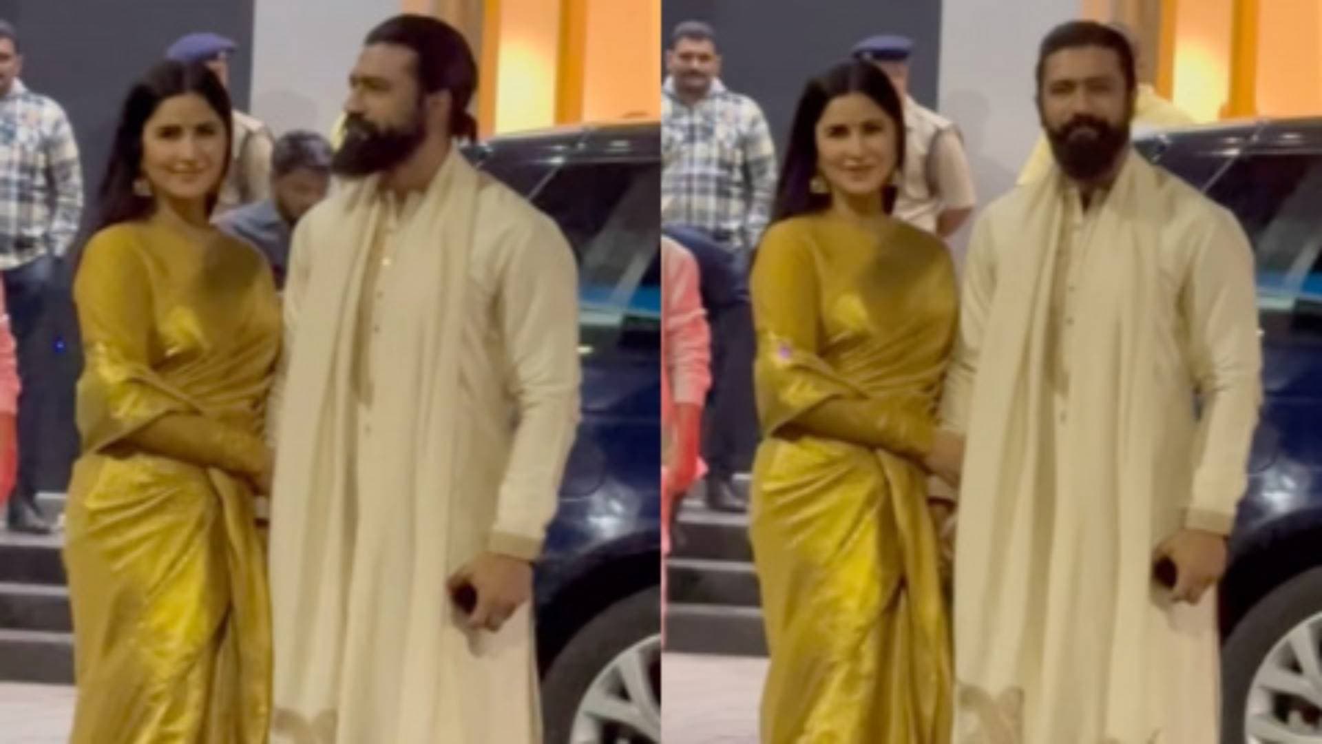 Vicky, Katrina Don Traditional Attires As They Head To Ayodhya For Ram Mandir Pran Prathistha