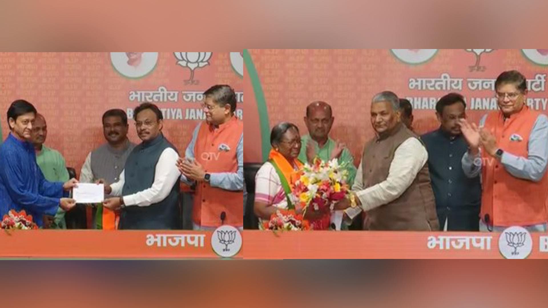 Former BJD MP Sidhant Mohapatra,  Padma Shri Damayanti Beshra Join BJP