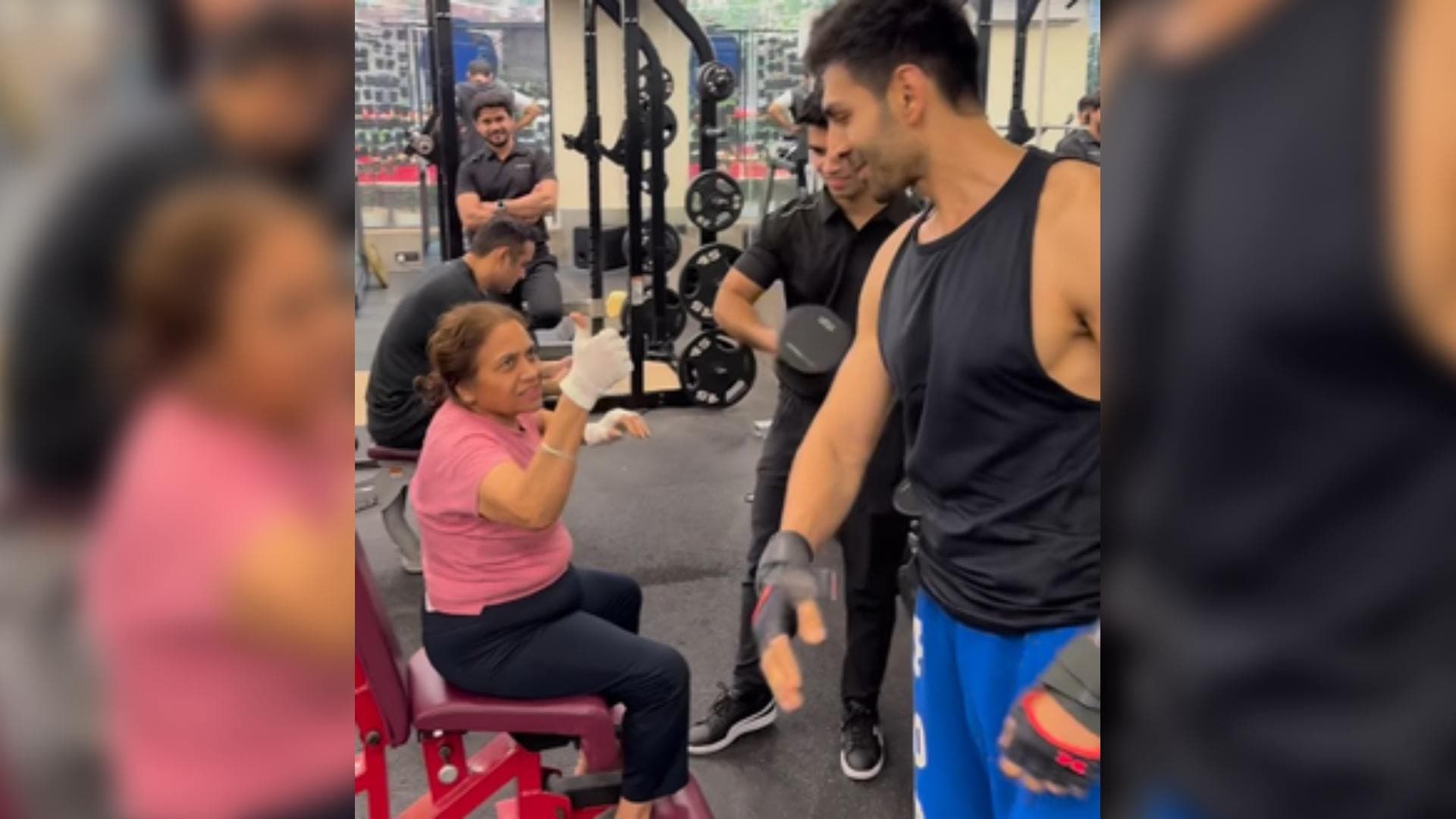 Kartik Aaryan Workouts Next To His 'Dadi' In The Gym
