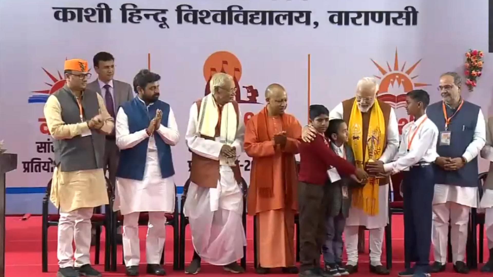 PM Modi Distributes Prizes To Winners Of Sansad Sanskrit Pratiyogita In Varanasi