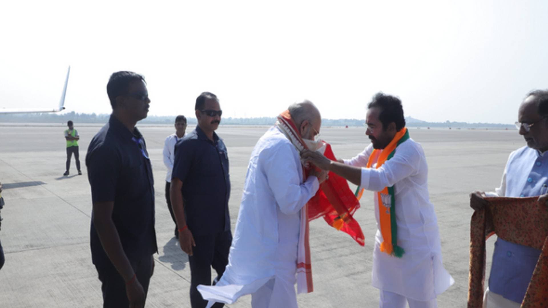 Amit Shah Arrives In Hyderabad To Chair Telangana BJP Leaders Meeting