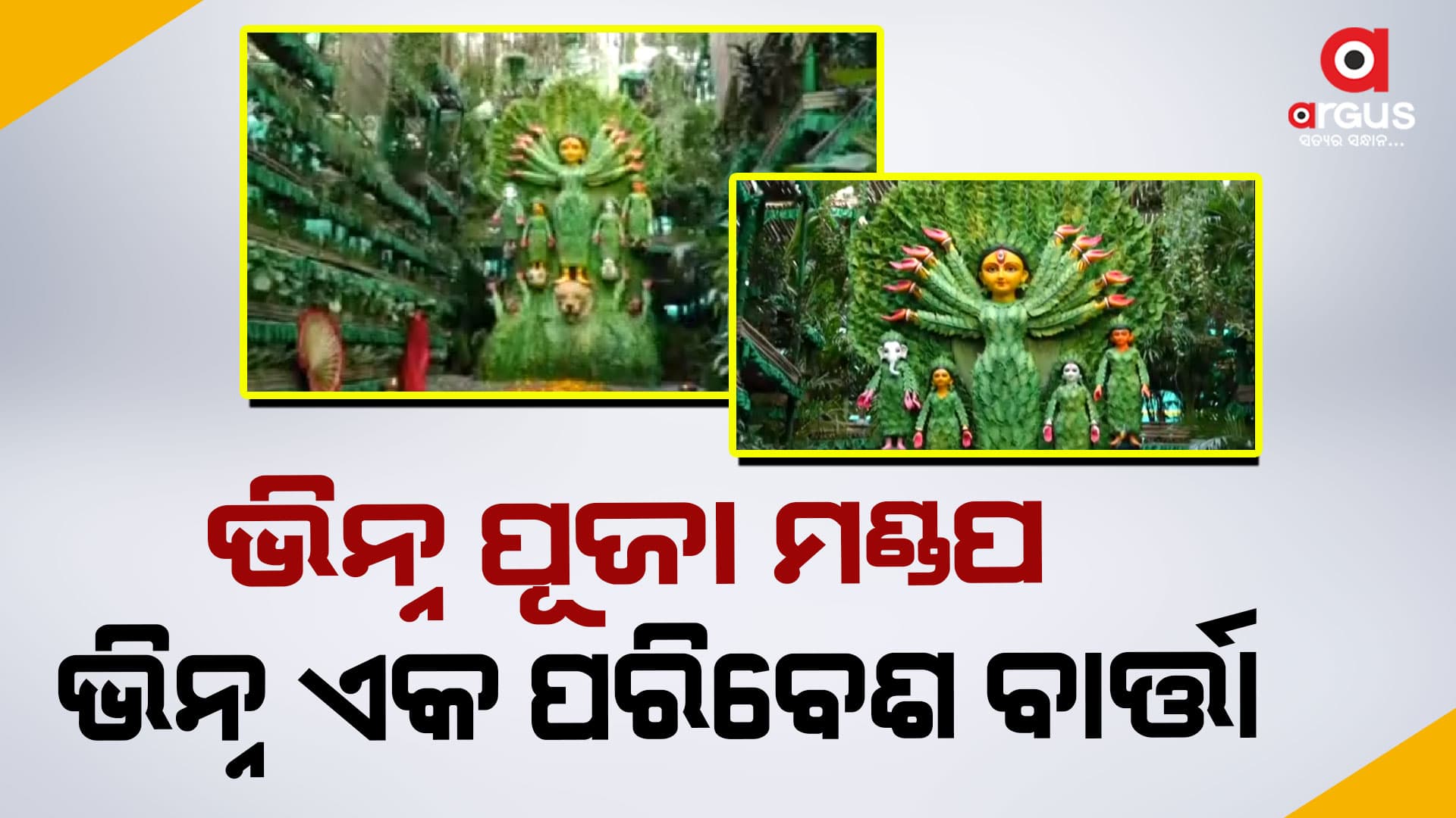 କୋଲକାତାରେ ୮ହଜାର ଗଛରେ ଦେବୀ ଦୁର୍ଗାଙ୍କ ପ୍ରତିମା,ବାଣ୍ଟୁଛି ପରିବେଶ ବାର୍ତ୍ତା