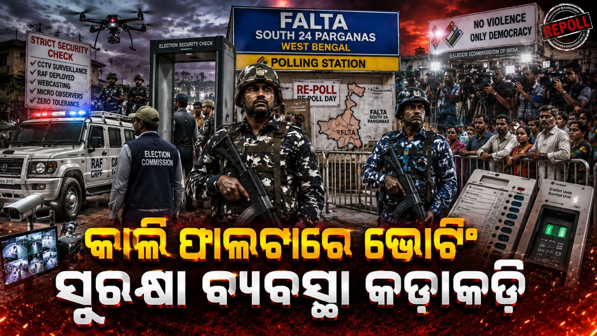 କାଲି ଫାଲଟା ଆସନରେ ହେବ ପୁନଃମତଦାନ, ସମସ୍ତ ବୁଥ୍ରେ ଲାଗିବ ଓ୍ବେବ୍ କ୍ୟାମେରା