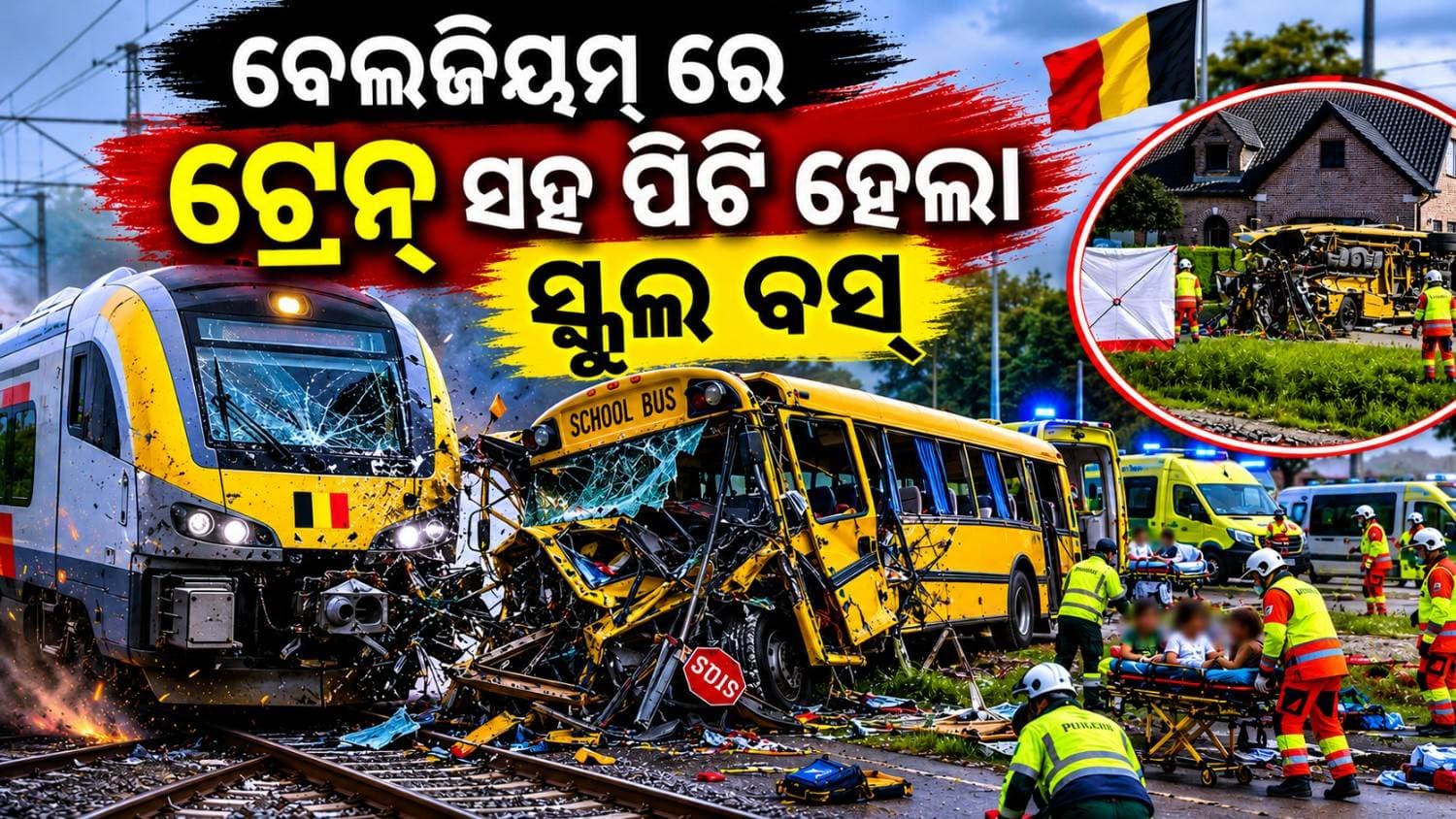 ସ୍କୁଲ ବସ୍-ଟ୍ରେନ୍ ମଧ୍ୟରେ ମୁହାଁମୁହିଁ ଧକ୍କା; ୪ ମୃତ