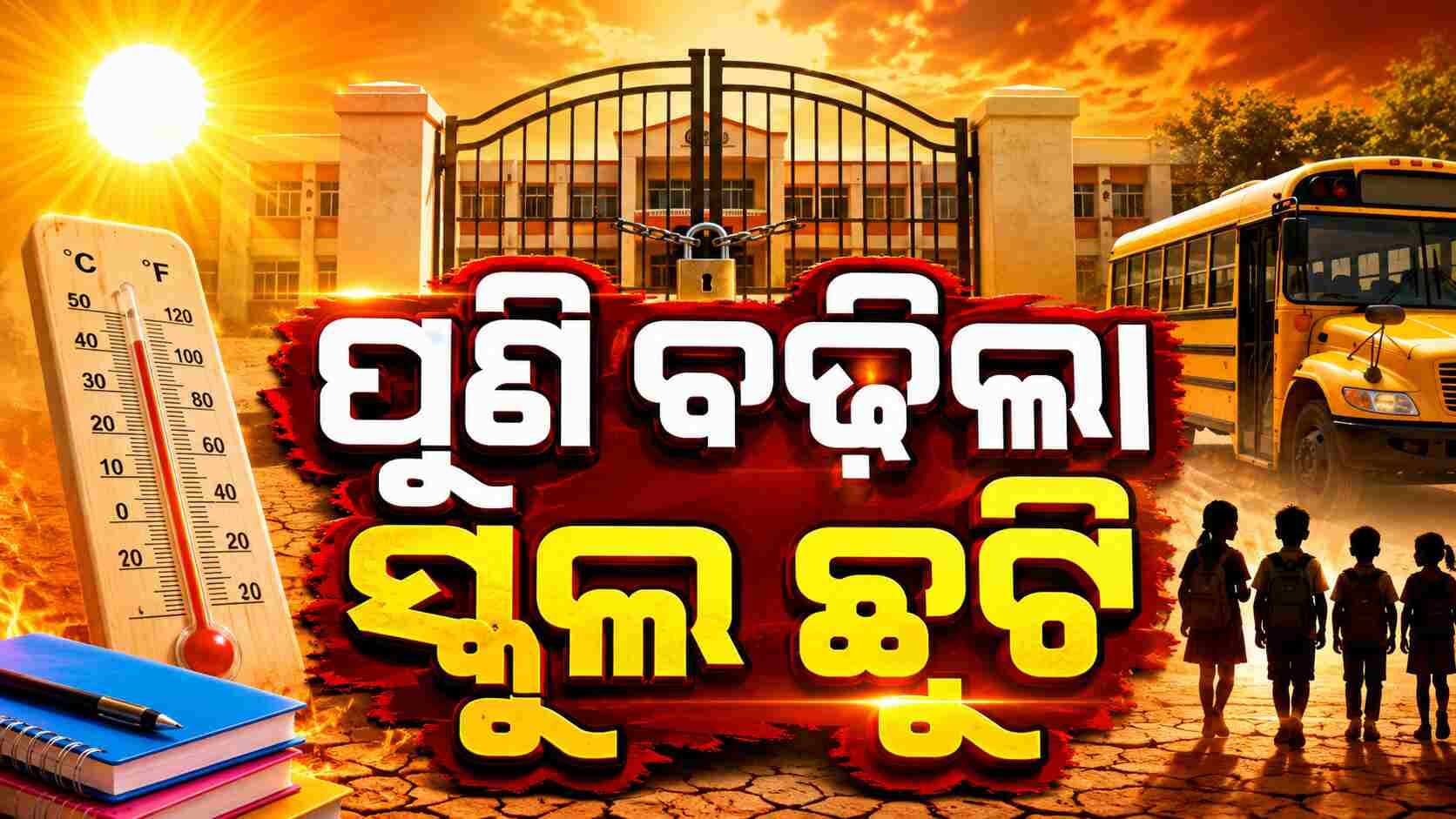 ଶିଶୁ ବାଟିକାରୁ ଦ୍ୱାଦଶ ଶ୍ରେଣୀ ପର୍ଯ୍ୟନ୍ତ ସ୍କୁଲ ୨୨ ଯାଏଁ ବନ୍ଦ ରହିବ