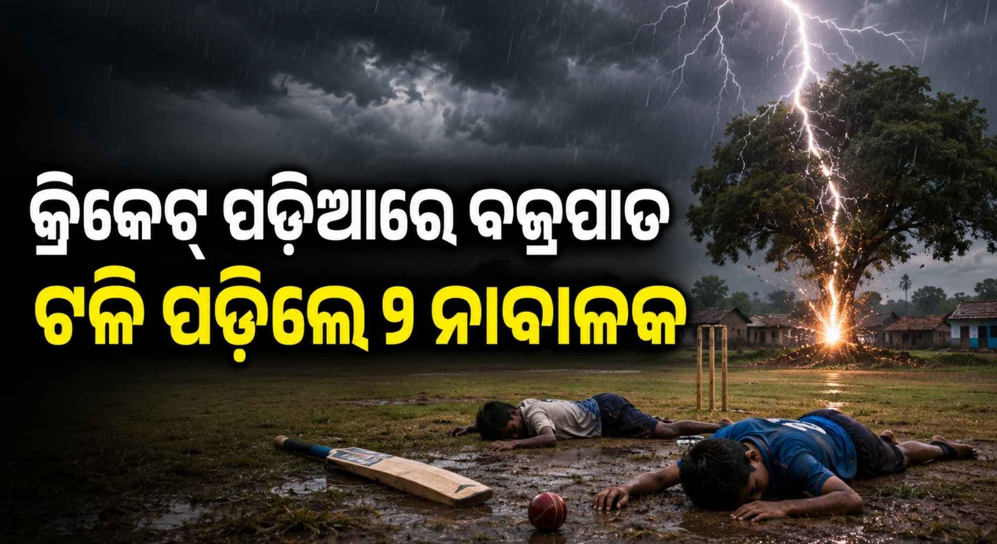 ସାଙ୍ଗମାନଙ୍କ ସହ ଖେଳୁଥିଲେ କ୍ରିକେଟ୍; ବଜ୍ରପାତରେ ଚାଲିଗଲା ୨ ନାବାଳକଙ୍କ ଜୀବନ