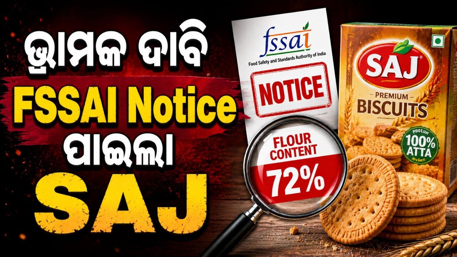 ୧୦୦ ବଦଳରେ ଥିଲା ୭୨% ଅଟା; ବଡ଼ ବିସ୍କୁଟ କମ୍ପାନୀ ପାଇଲା ନୋଟିସ୍