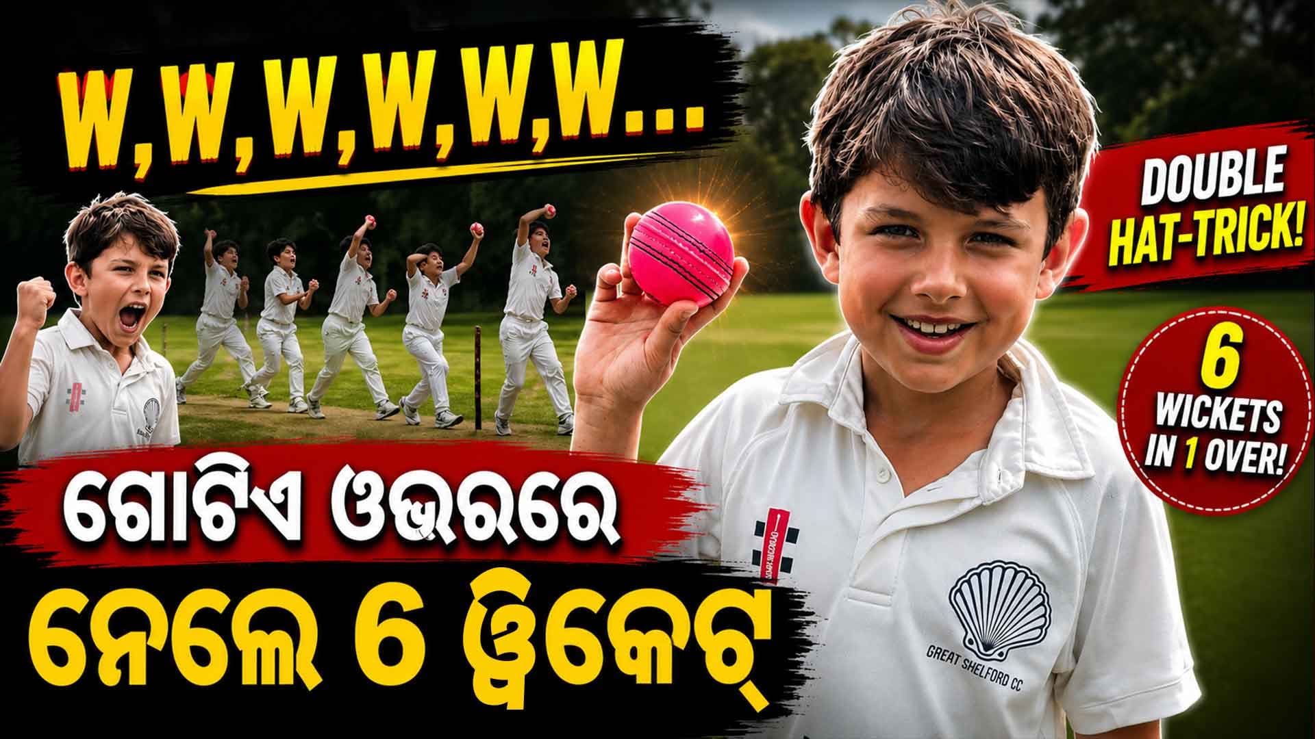 ଗୋଟିଏ ଓଭର, ଡବଲ୍ ହ୍ୟାଟିକ୍; ୯ ବର୍ଷର ବୋଲର କଲେ ଧମାକା