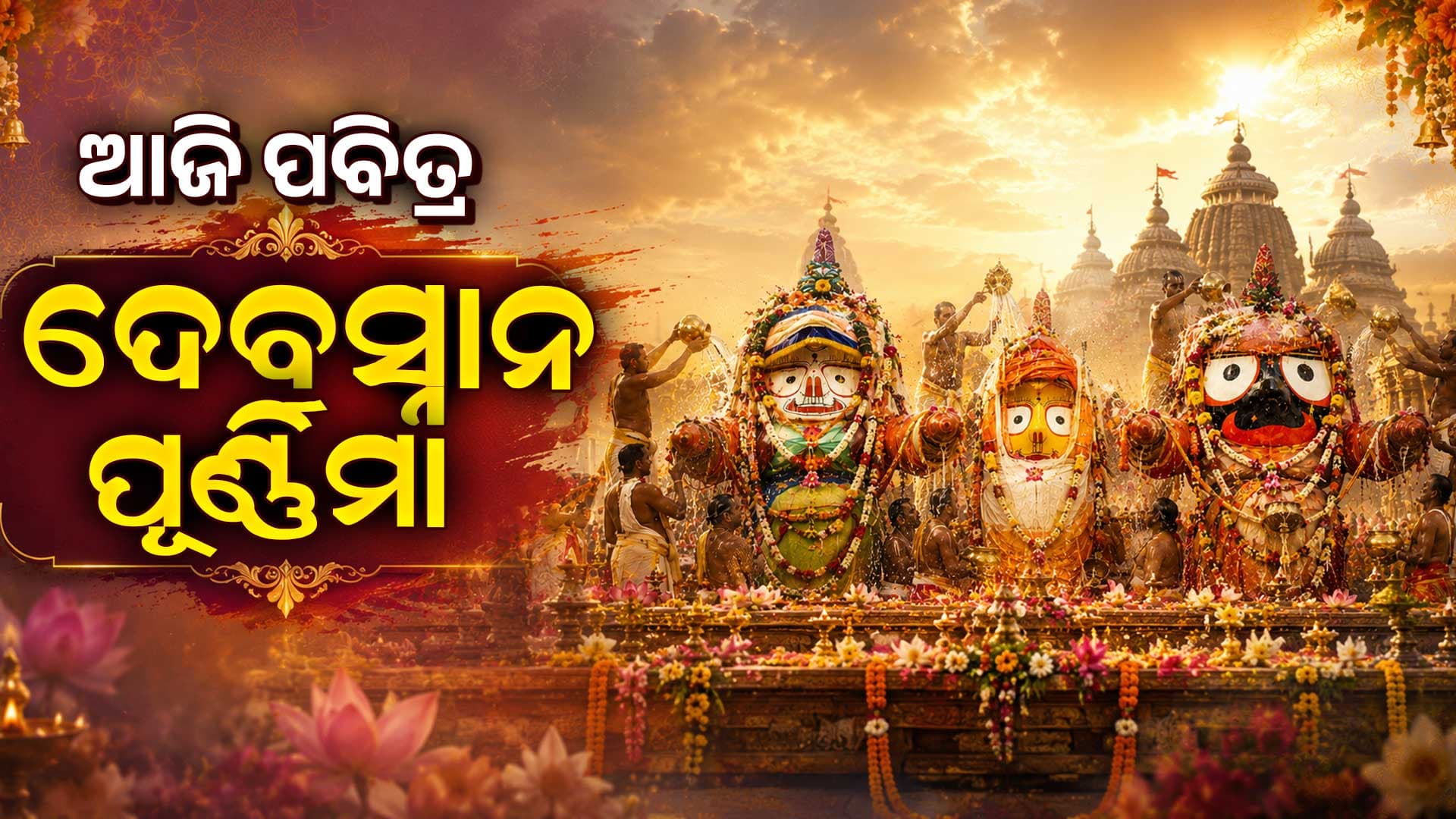 ଶ୍ରୀମନ୍ଦିରରେ ଶ୍ରୀଜିଉଙ୍କ ଦେବସ୍ନାନ ପୂର୍ଣ୍ଣିମା... ୧୦୮ ଗରା ସୁବାସିତ ଜଳରେ ସ୍ନାନ କରିବେ ଚତୁର୍ଦ୍ଧାମୂର୍ତ୍ତି