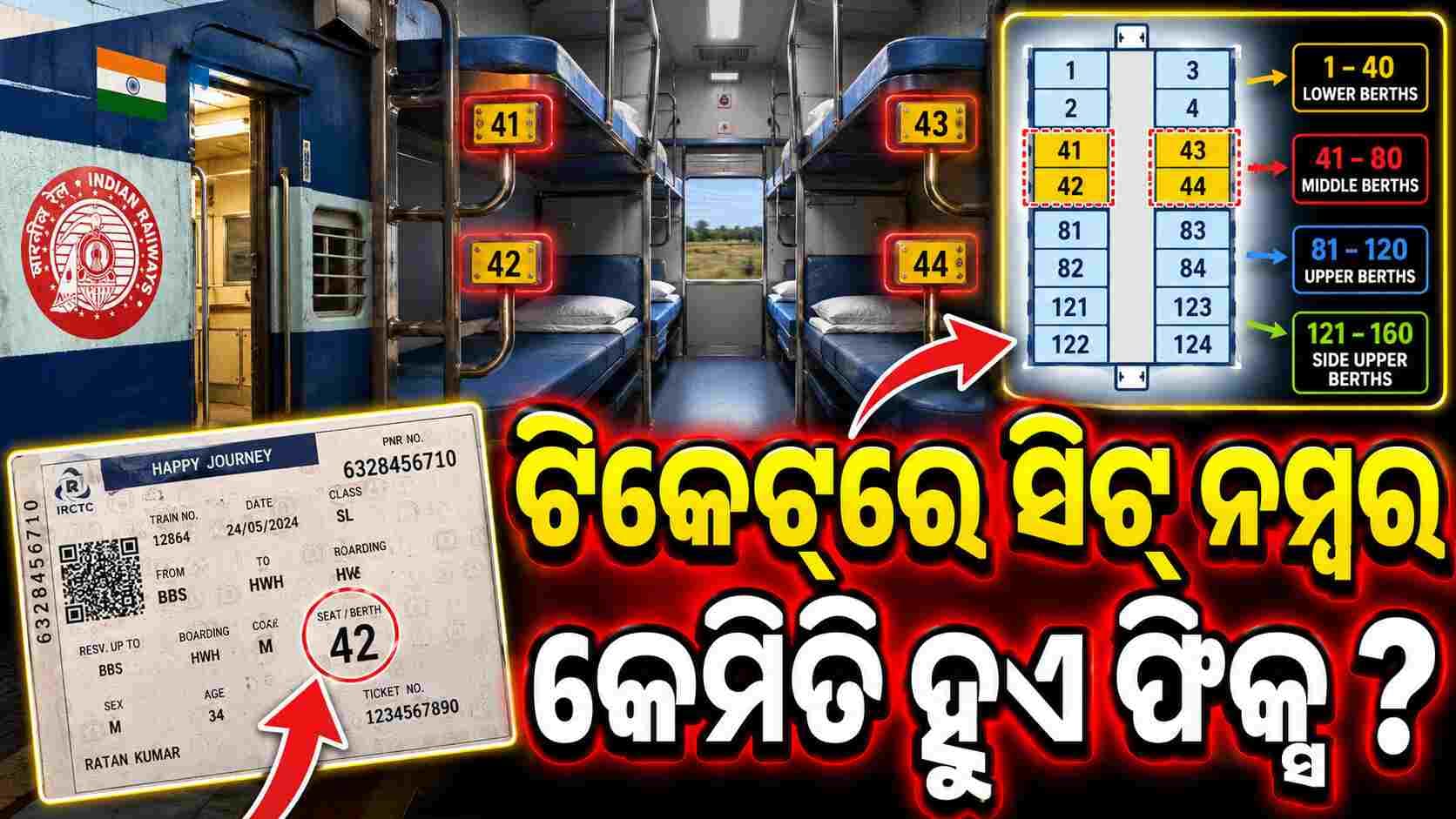 ଟ୍ରେନ ସିଟ୍ ନମ୍ବର କିପରି ନିର୍ଣ୍ଣୟ କରାଯାଏ ? କିଛି ମିନିଟ୍ ମଧ୍ୟରେ ସେମାନଙ୍କୁ ଚିହ୍ନଟ କରିବାର ଏହି ସରଳ କୌଶଳ ଶିଖନ୍ତୁ