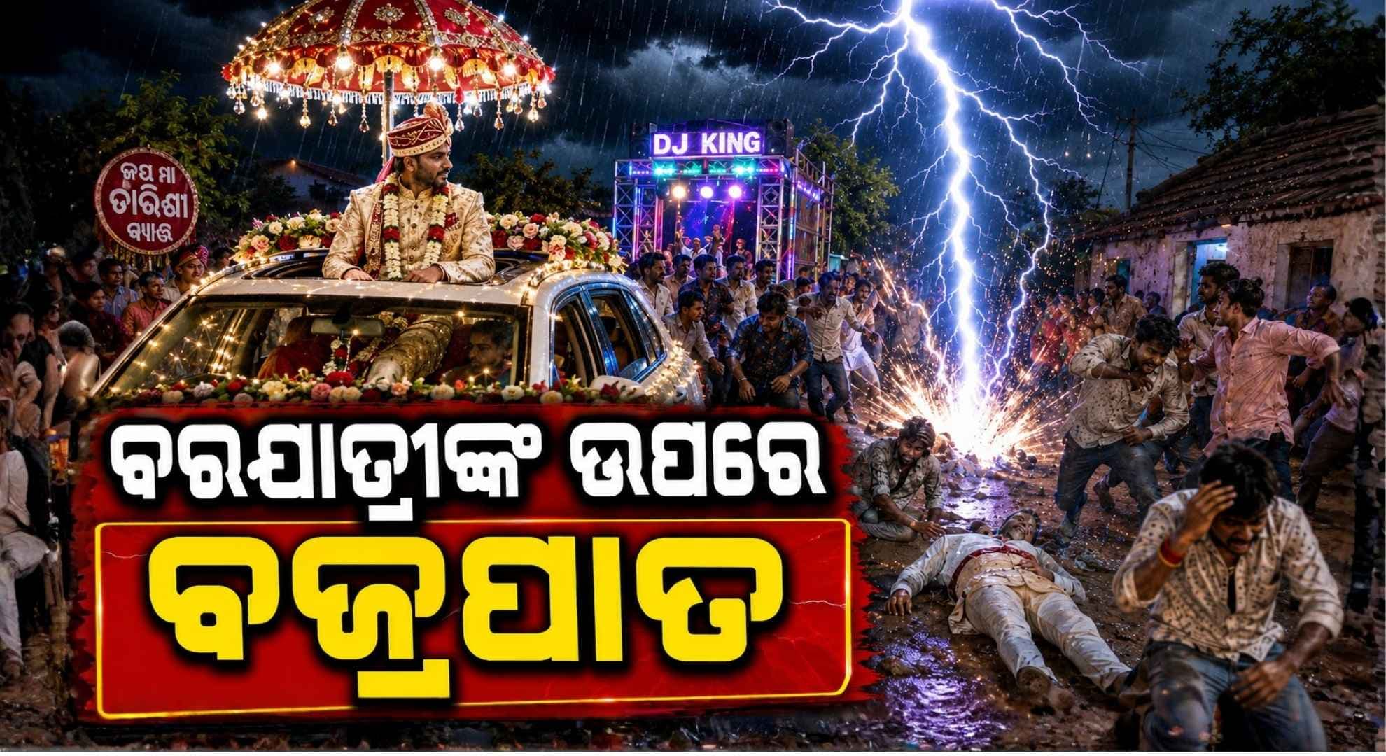 ରୋଷଣି କରି ଯାଉଥିଲେ ବରଯାତ୍ରୀ; କନିଆ ଘରେ ପହଞ୍ଚିବା ପୂର୍ବରୁ ପଡ଼ିଲା ବଜ୍ର, ଜଣେ ମୃତ