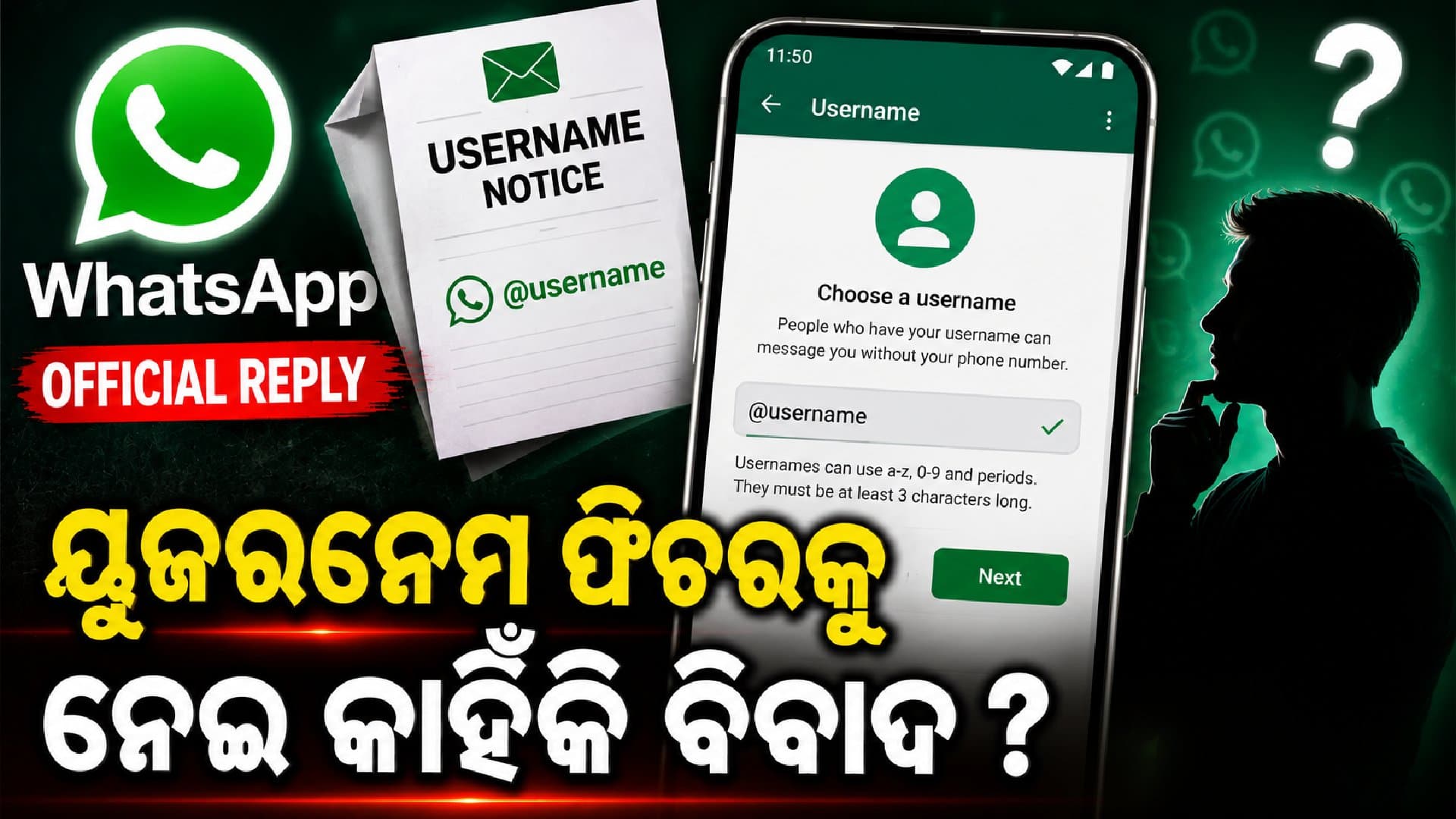 ୟୁଜରନେମ୍ ଫିଚର ଉପରେ ଆସିଲା WhatsAppର ଜବାବ; ଚିନ୍ତା ପ୍ରକଟ କରିଥିଲେ ସରକାର