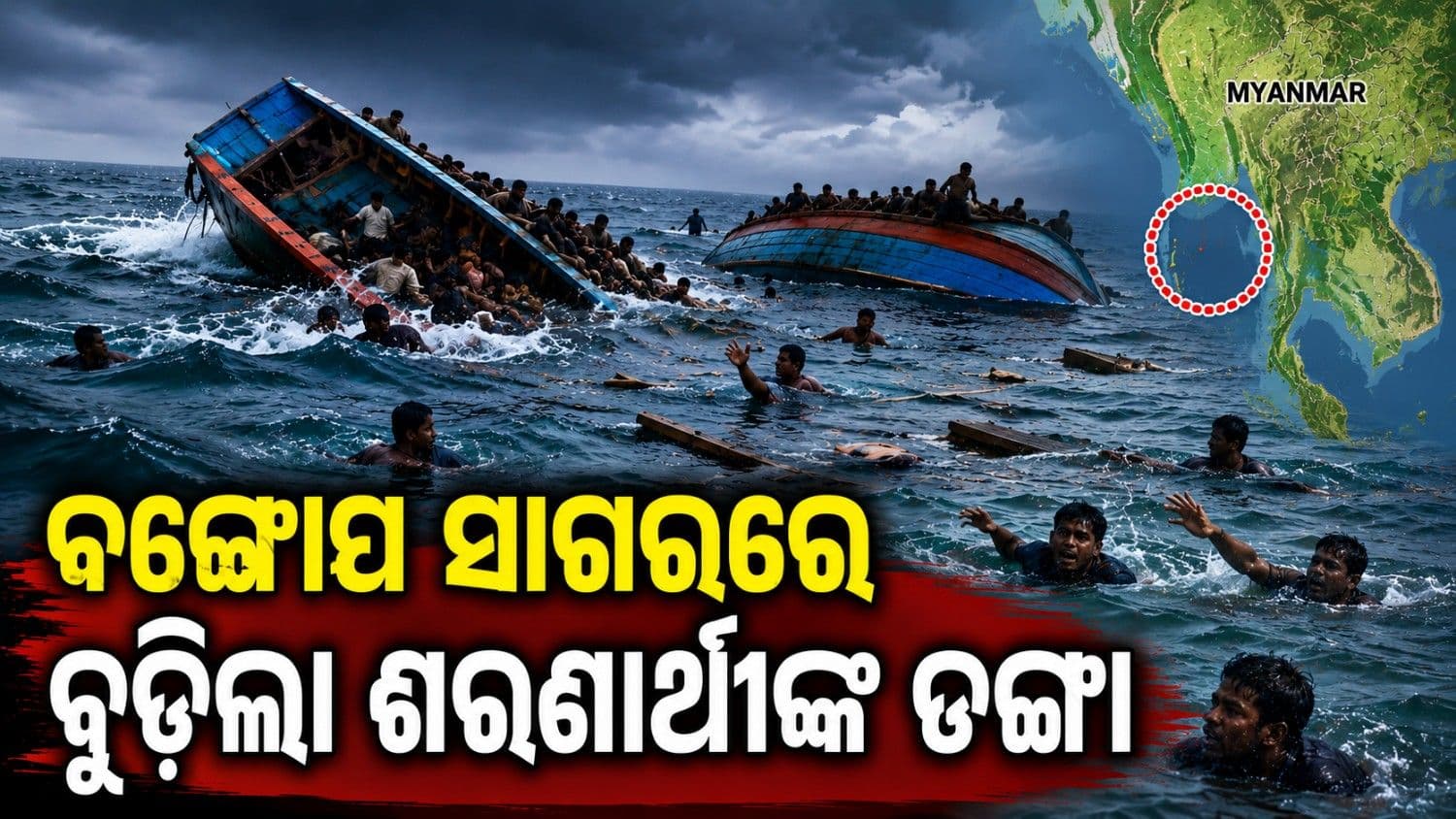 ବଙ୍ଗୋପସାଗରରେ ବୁଡ଼ିଲା ରୋହିଙ୍ଗ୍ୟା ଶରଣାର୍ଥୀଙ୍କ ଡଙ୍ଗା; ୫ ଶହରୁ ଅଧିକ ମୃତ୍ୟୁ ଆଶଙ୍କା