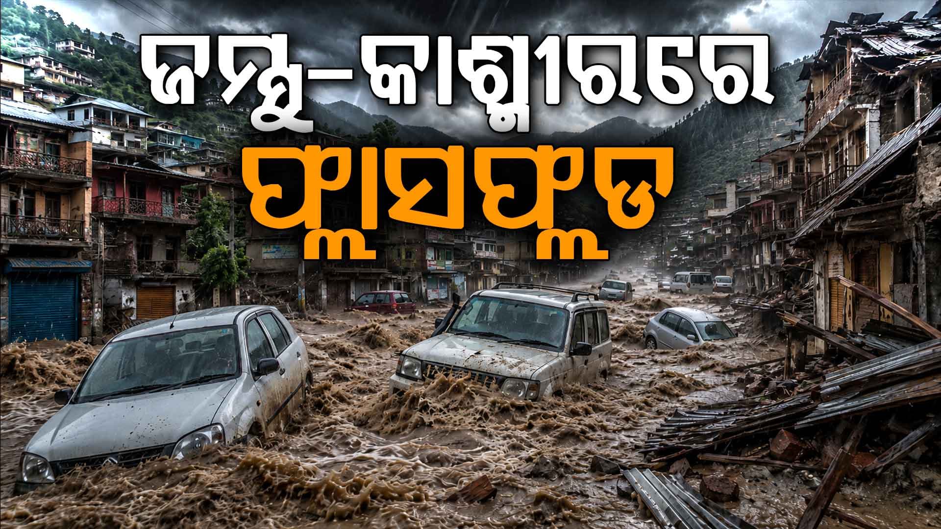 ପ୍ରବଳ ବର୍ଷା ଯୋଗୁଁ ଜମ୍ମୁ-କାଶ୍ମୀରର ଫ୍ଲାସ ଫ୍ଲଡ: ଜଣେ ମହିଳା ନିଖୋଜ
