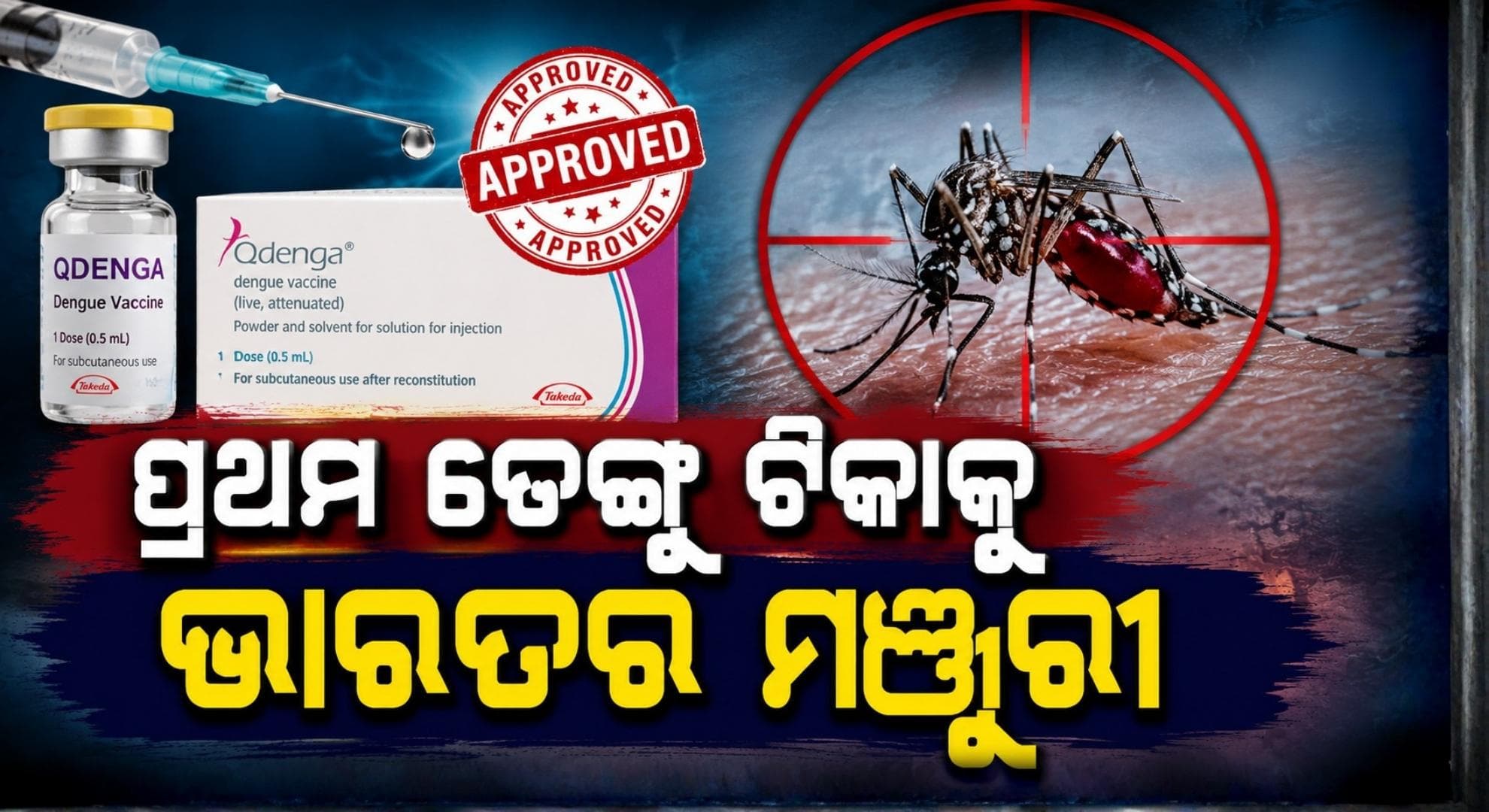 ଡେଙ୍ଗୁ ଟିକା QDENGAକୁ ଅନୁମତି ଦେଲା ଭାରତ; ଜାଣନ୍ତୁ କେଉଁମାନେ ନେଇପାରିବେ ?