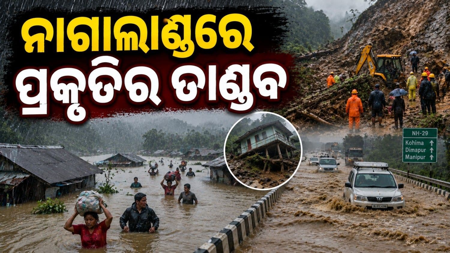 ପ୍ରବଳ ବର୍ଷାରେ ଛାରଖାର ନାଗାଲାଣ୍ଡ! ୫୦୦ ଘରେ ପଶିଲା ପାଣି, ବୁଡ଼ିଗଲା ରାଜପଥ, ଭୂସ୍ଖଳନରେ ୮ ମୃତ