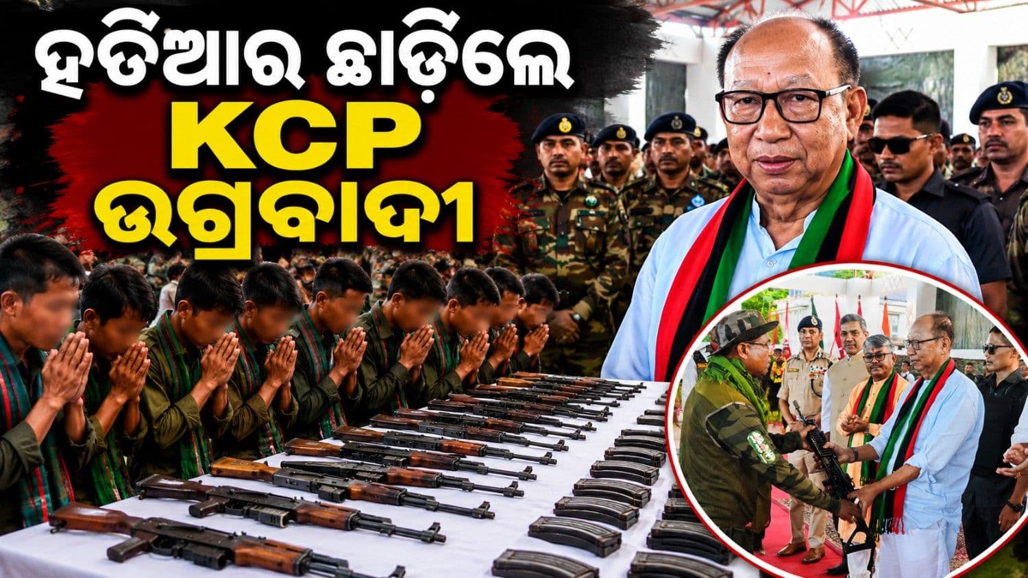 ହିଂସା ଛାଡ଼ିଲେ ୪୬ KCP ଉଗ୍ରବାଦୀ; ୨୮ ଆଧୁନିକ ହତିଆର ସହ କଲେ ଆତ୍ମସମର୍ପଣ